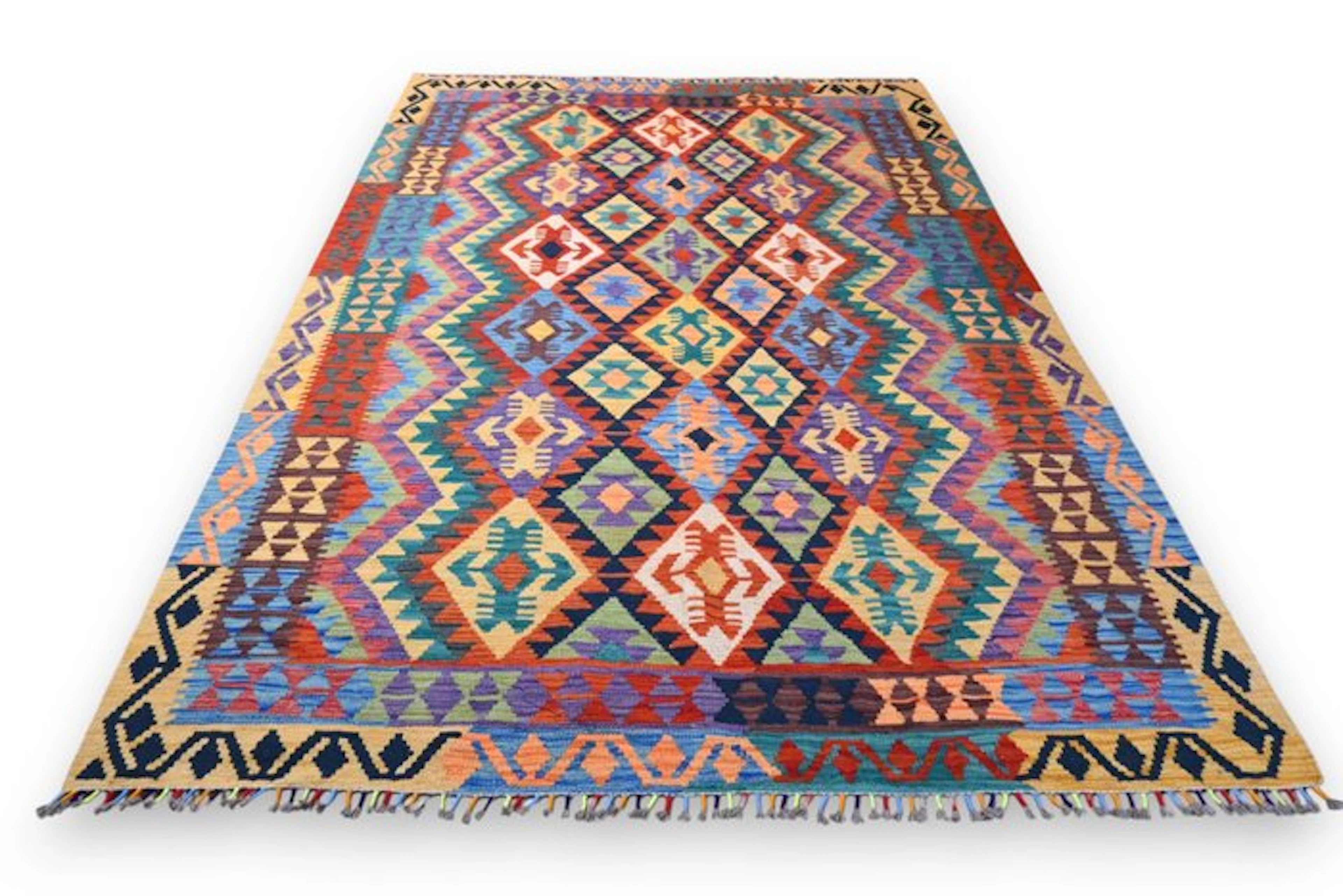 Colorful kilim - unused - Rug - 260 cm - 185 cm - With certificate