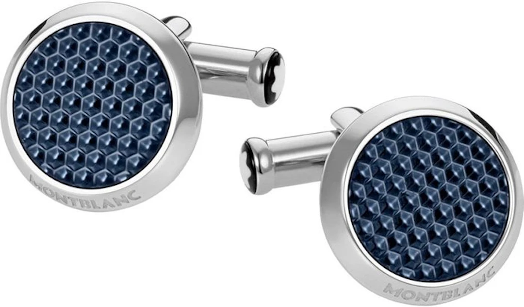 Montblanc - Steel - Cufflinks - Glacier blue #112904