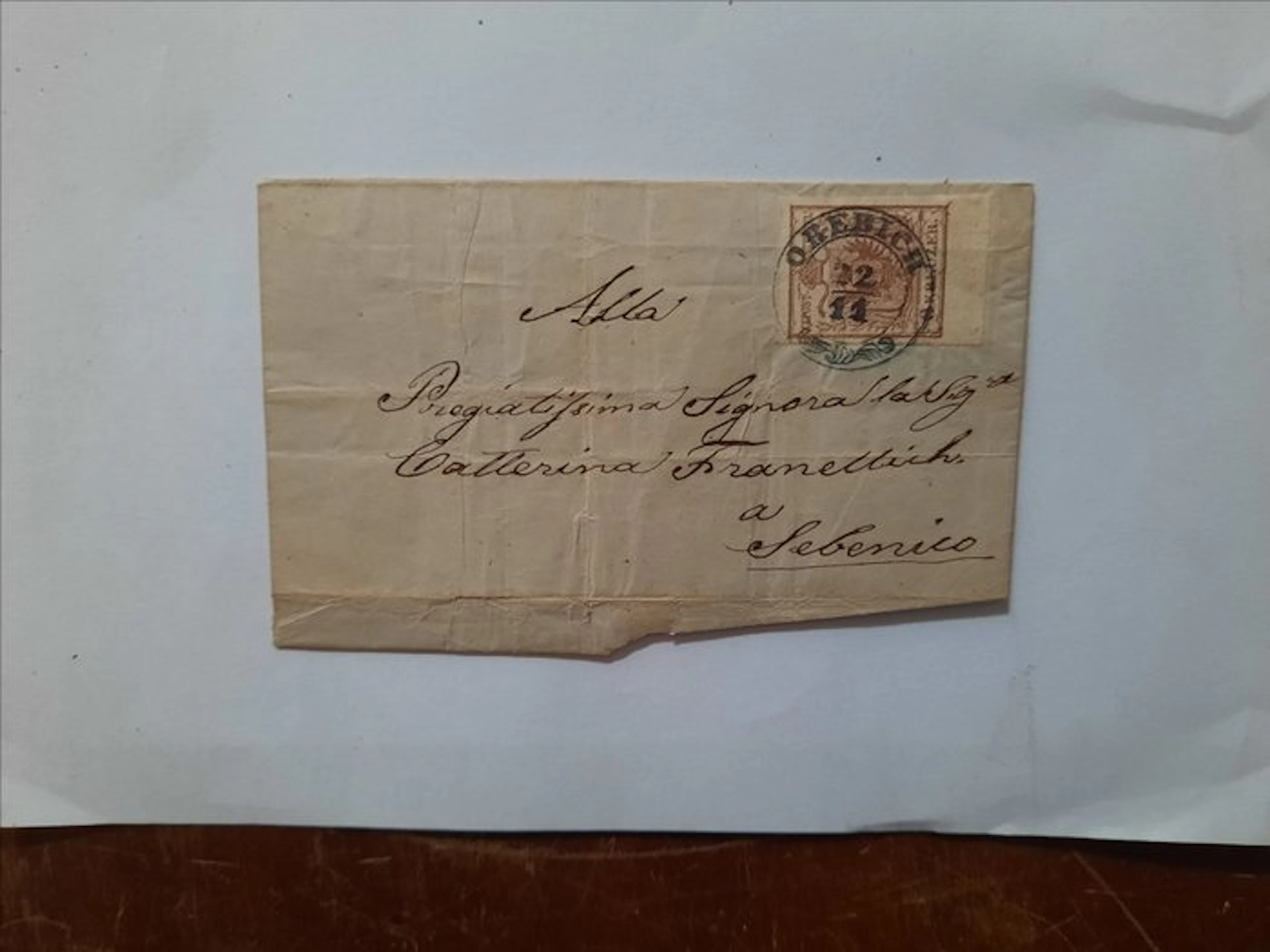 Austria 1850/1860 - Austria: First numbers on the envelope via Viaggiat