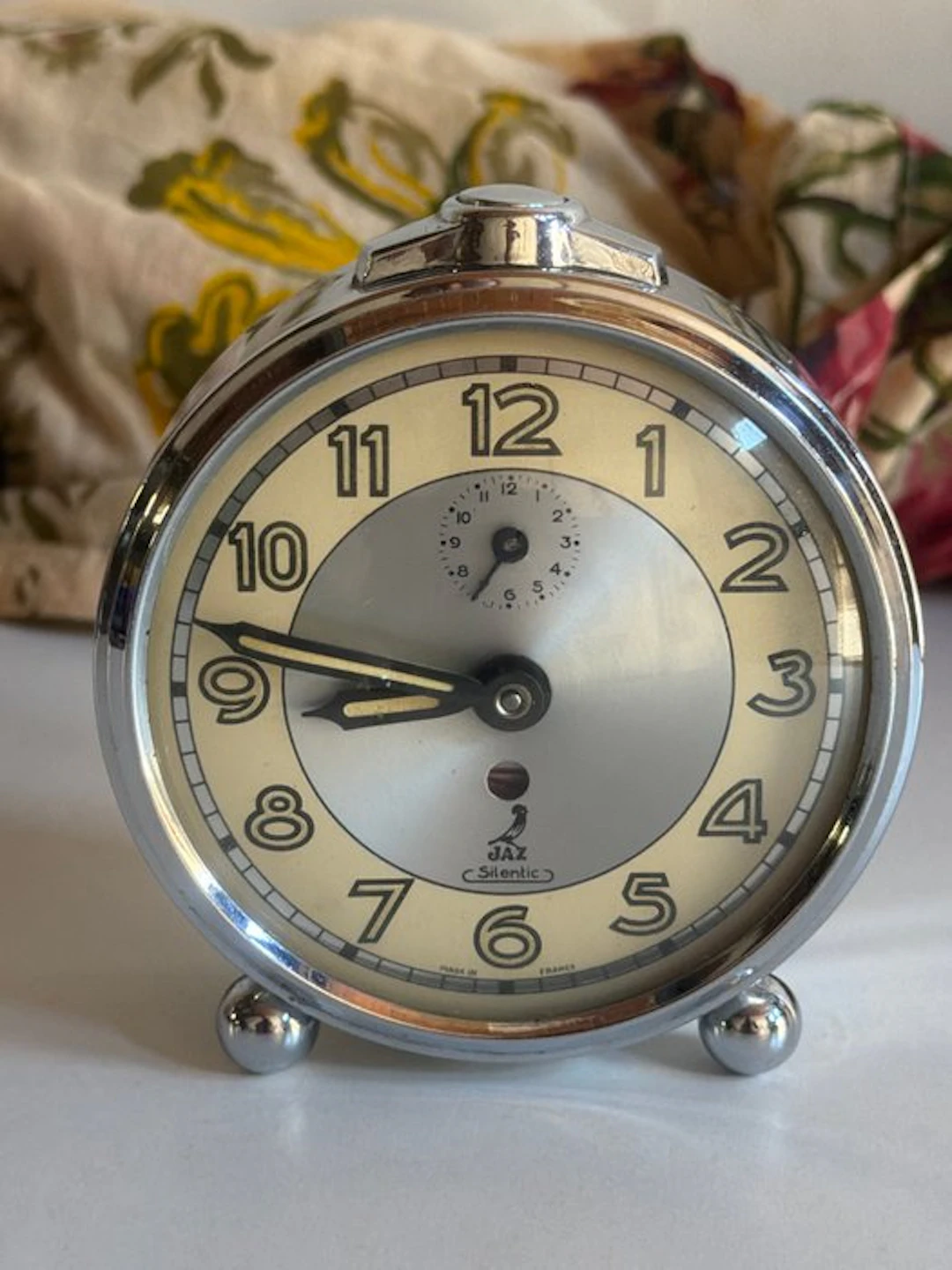 Alarm clock - JAZ - Art Deco Metal, Chrome plated, Silverplated - 1930-1940