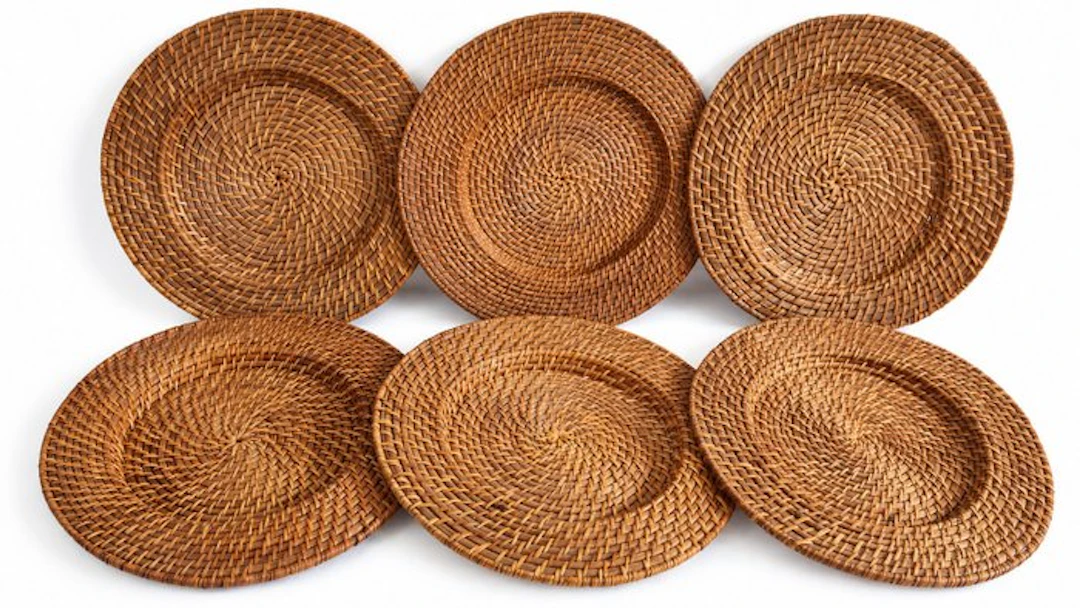 Flamant - Charger plate (6) - Rattan, Bamboo, caning, wicker - Table service