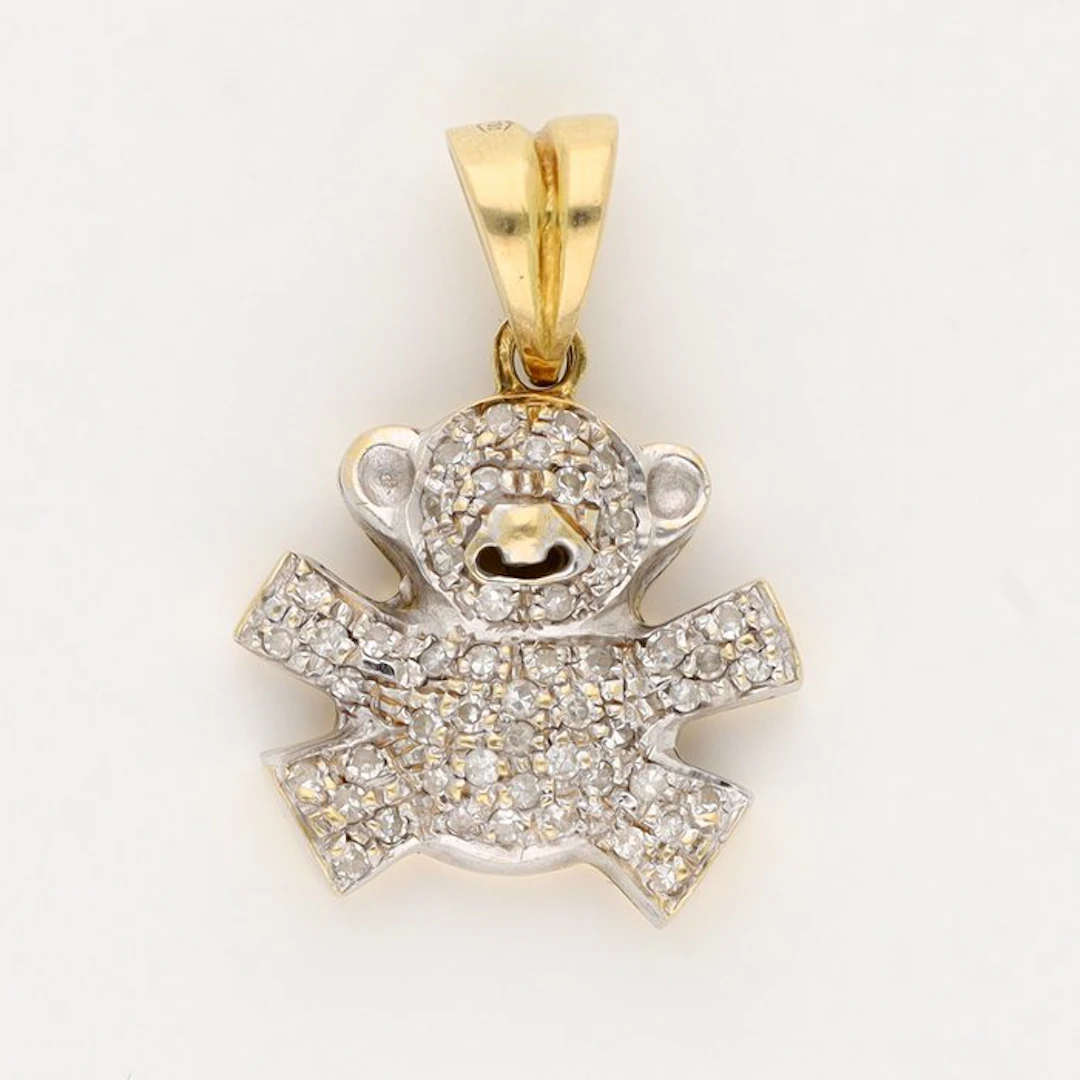 Pendant - 14 kt. Yellow gold, White gold Diamond (Natural)