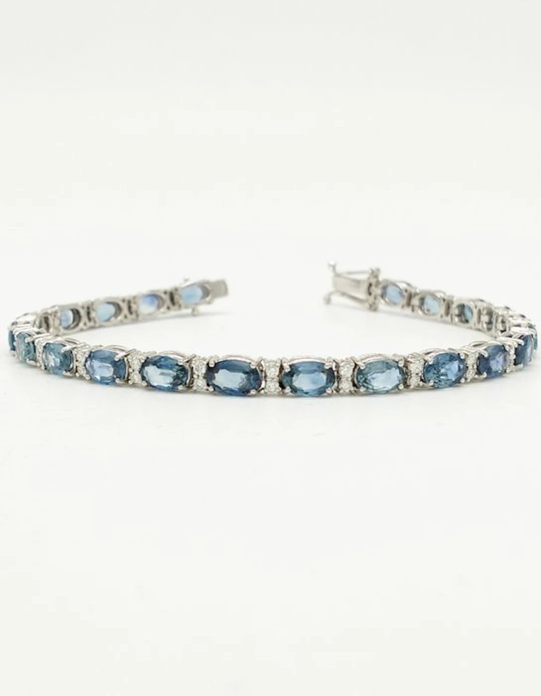 Bracelet - 18 kt. White gold Sapphire - Diamond