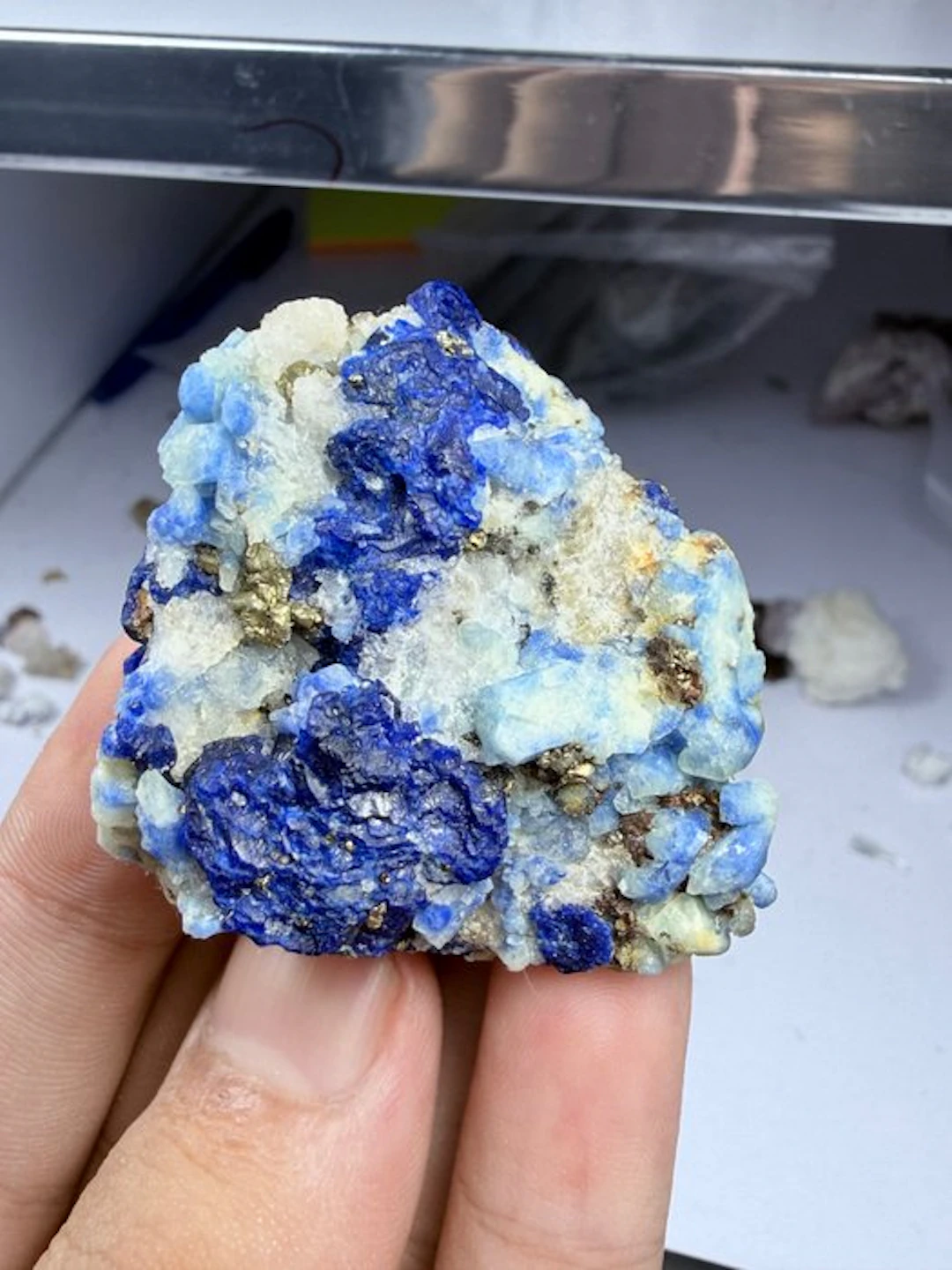 Natural Lazurite with Pyrite on Matrix – Vivid Blue...