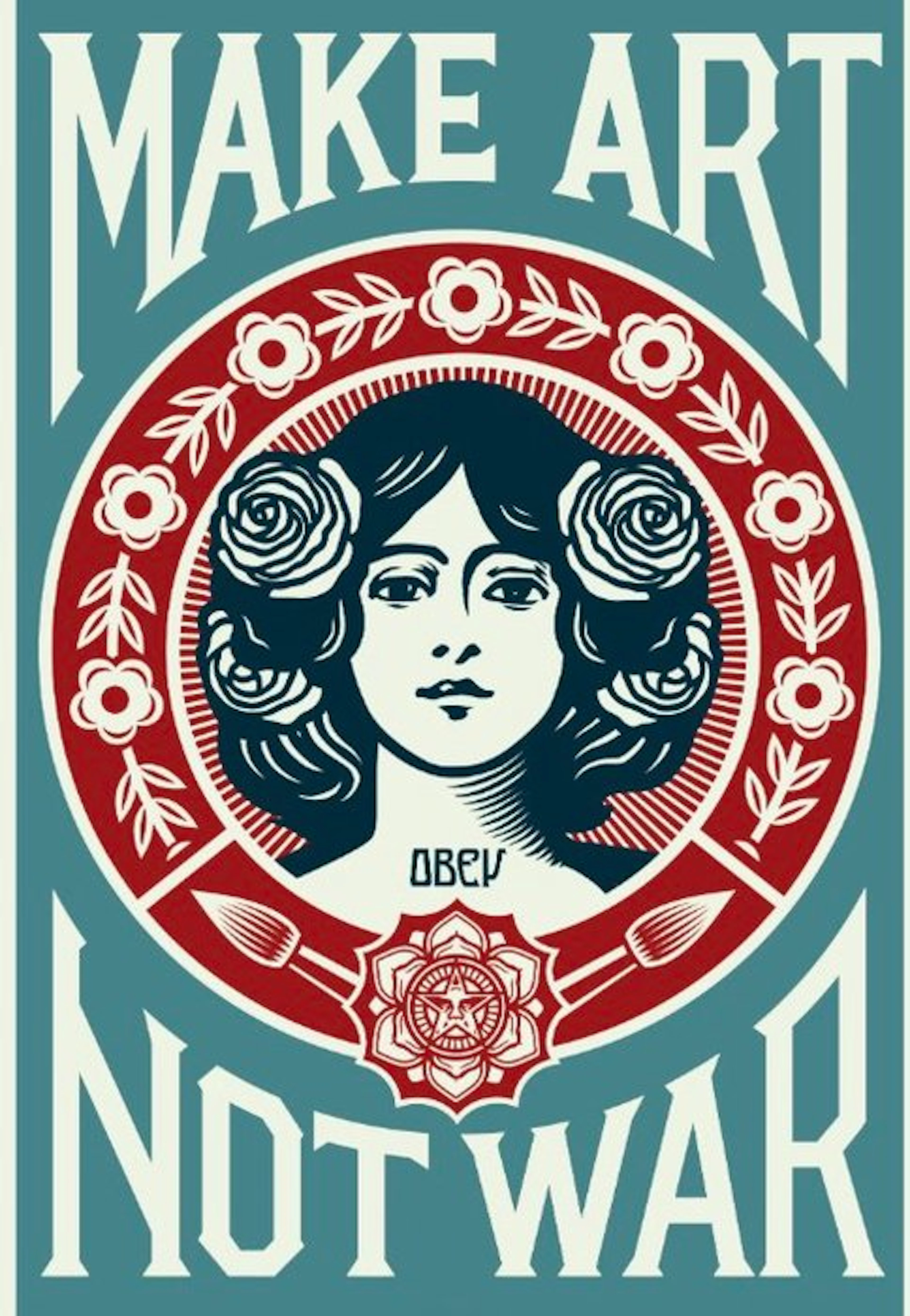 Shepard Fairey (OBEY) (1970) - (Blue) Make Art Not War Signed