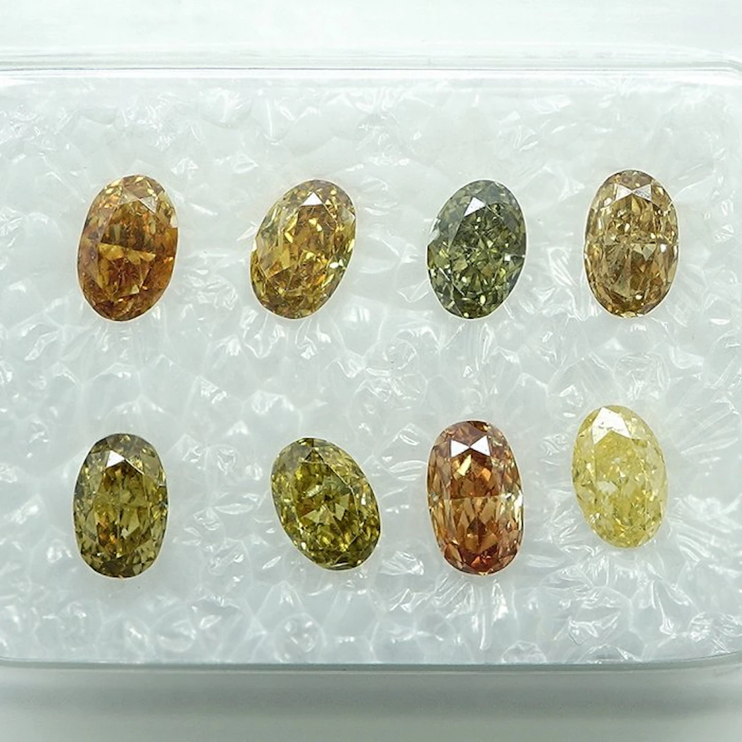 8 pcs Diamond (Natural) - 1.11 ct - Oval - VS1, I1 - Gem Report Antwerp (GRA)