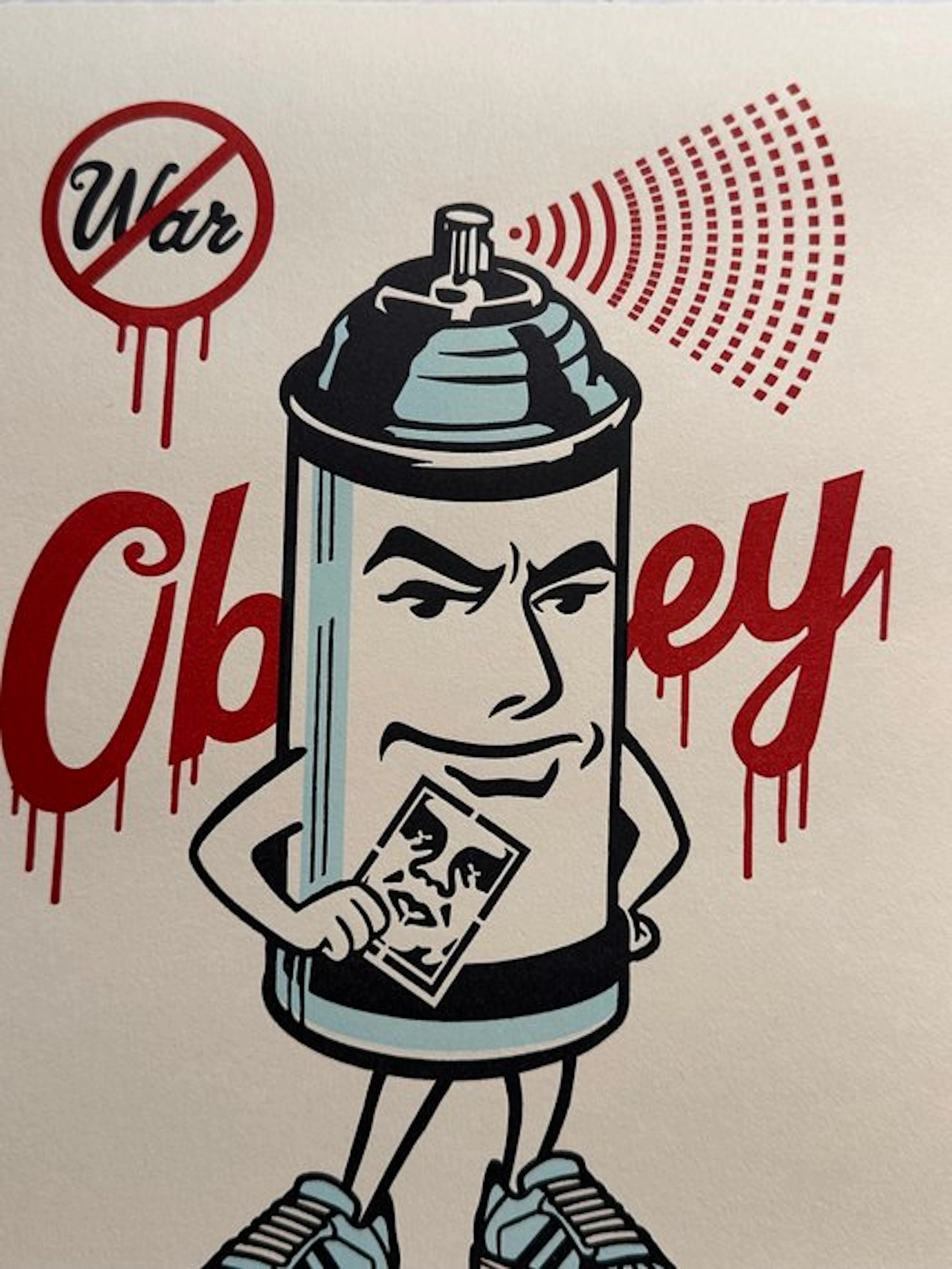 Shepard Fairey (OBEY) (1970) - Mr. Spray Letterpress "MAKE ART NOT WAR"