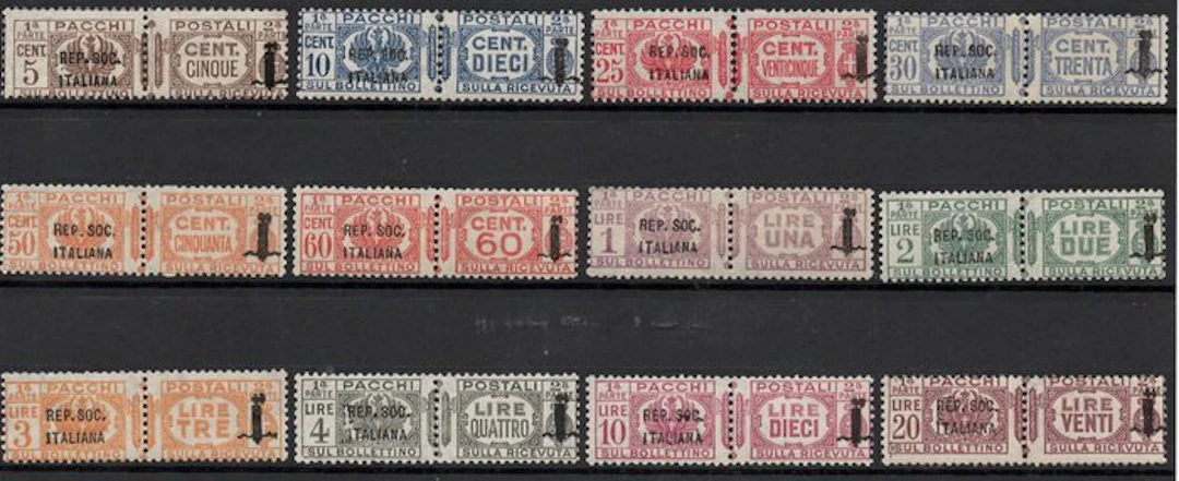 Italy - Italian Social Republic RSI 1944 - Overprinted postal parcels