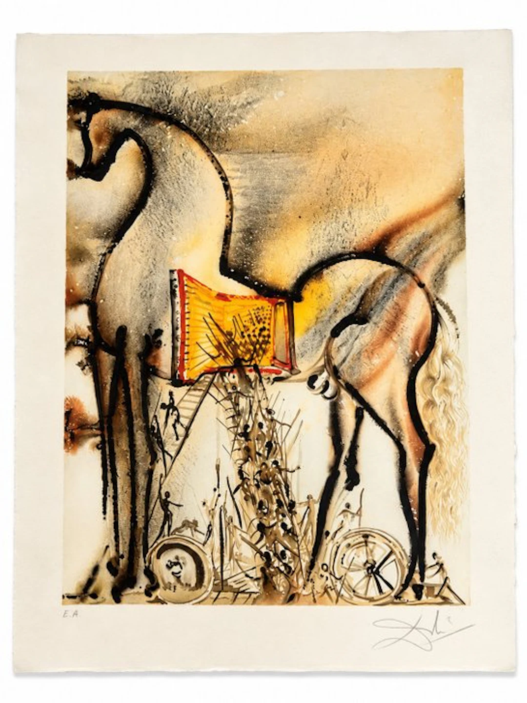 Salvador Dali (1904-1989) - Le cheval de Troie (Série les chevaux daliniens)