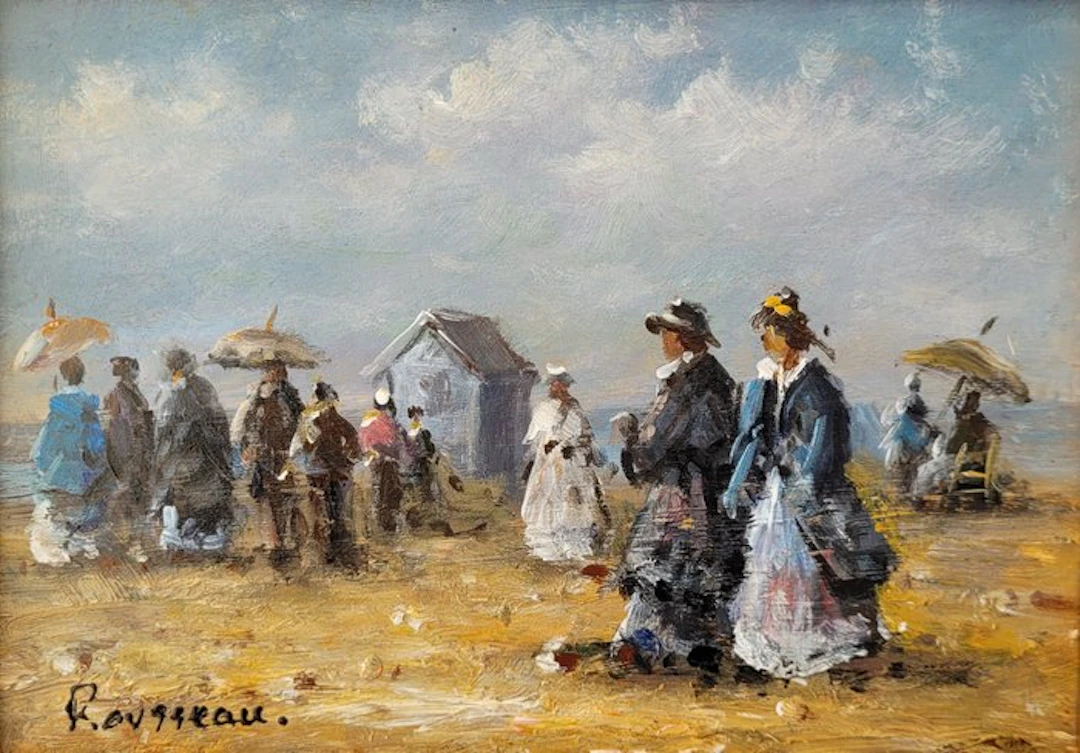 Camille Rousseau (1949) - Les élégantes à la plage ~...