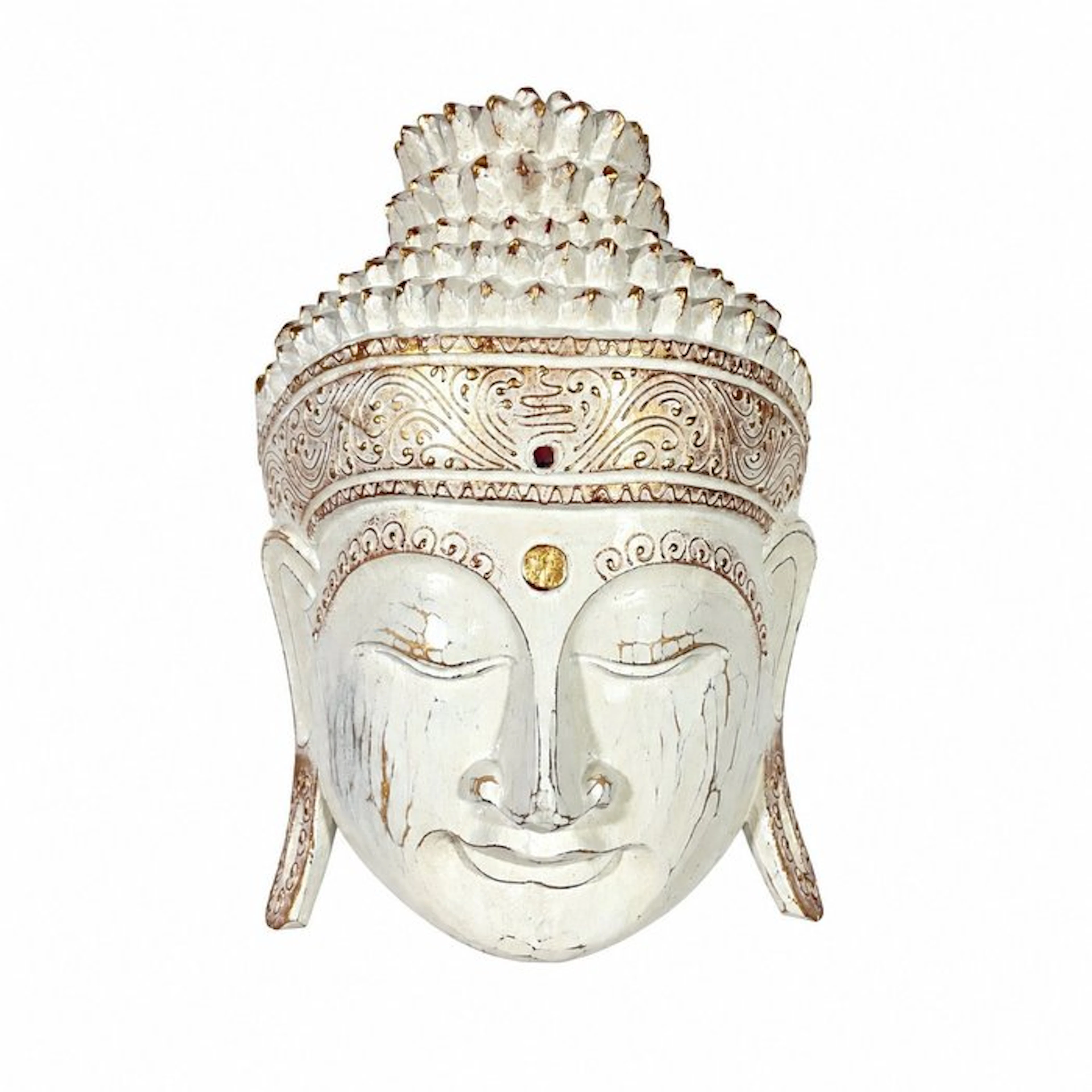 Wall decoration - Serenity Wooden Buddha Mask – Hand...
