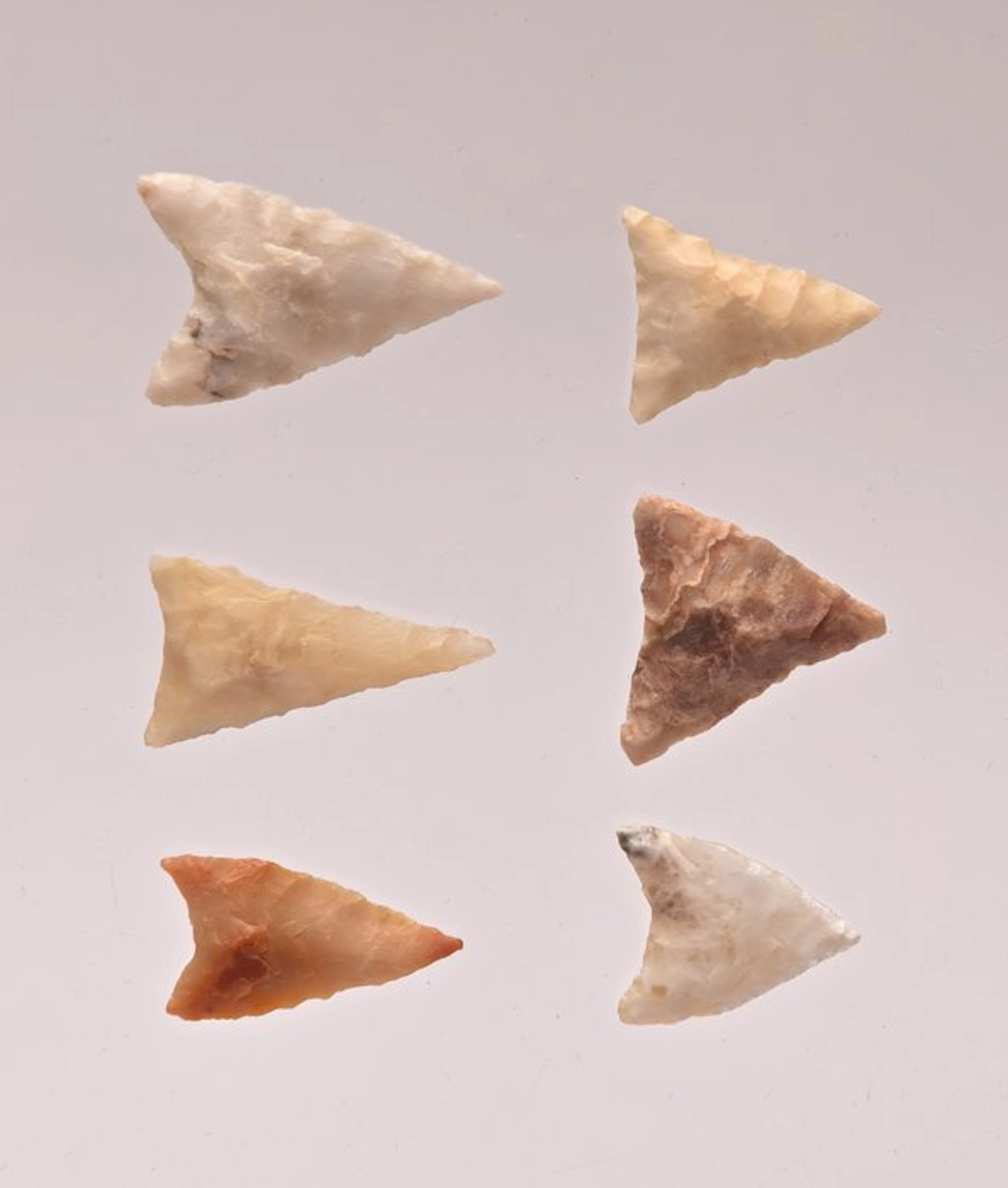 6 Neolithic arrowheads flint Arrow head (No reserve price)