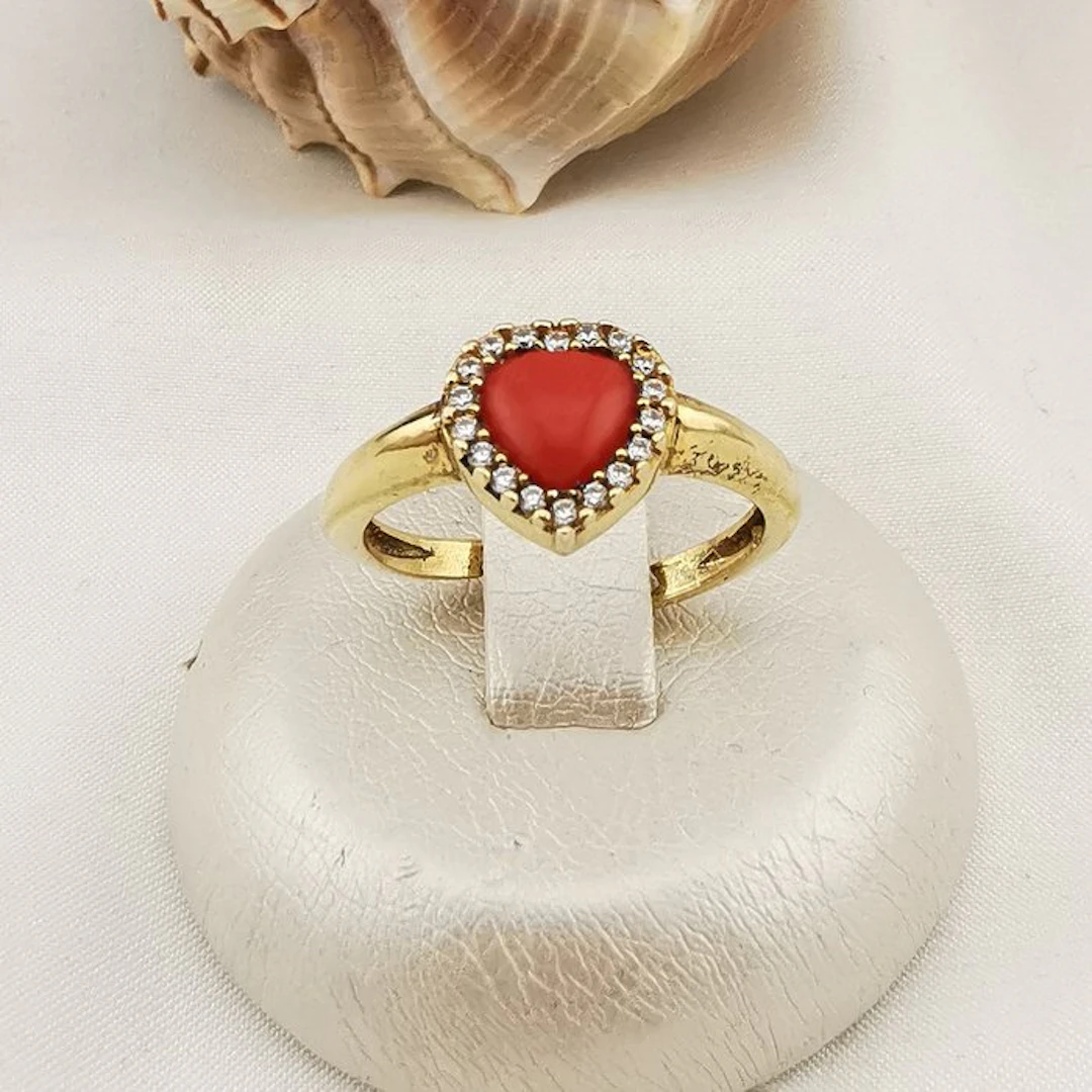 Coral - Sterling Silver 925 - Ring - Italian craftsmanship