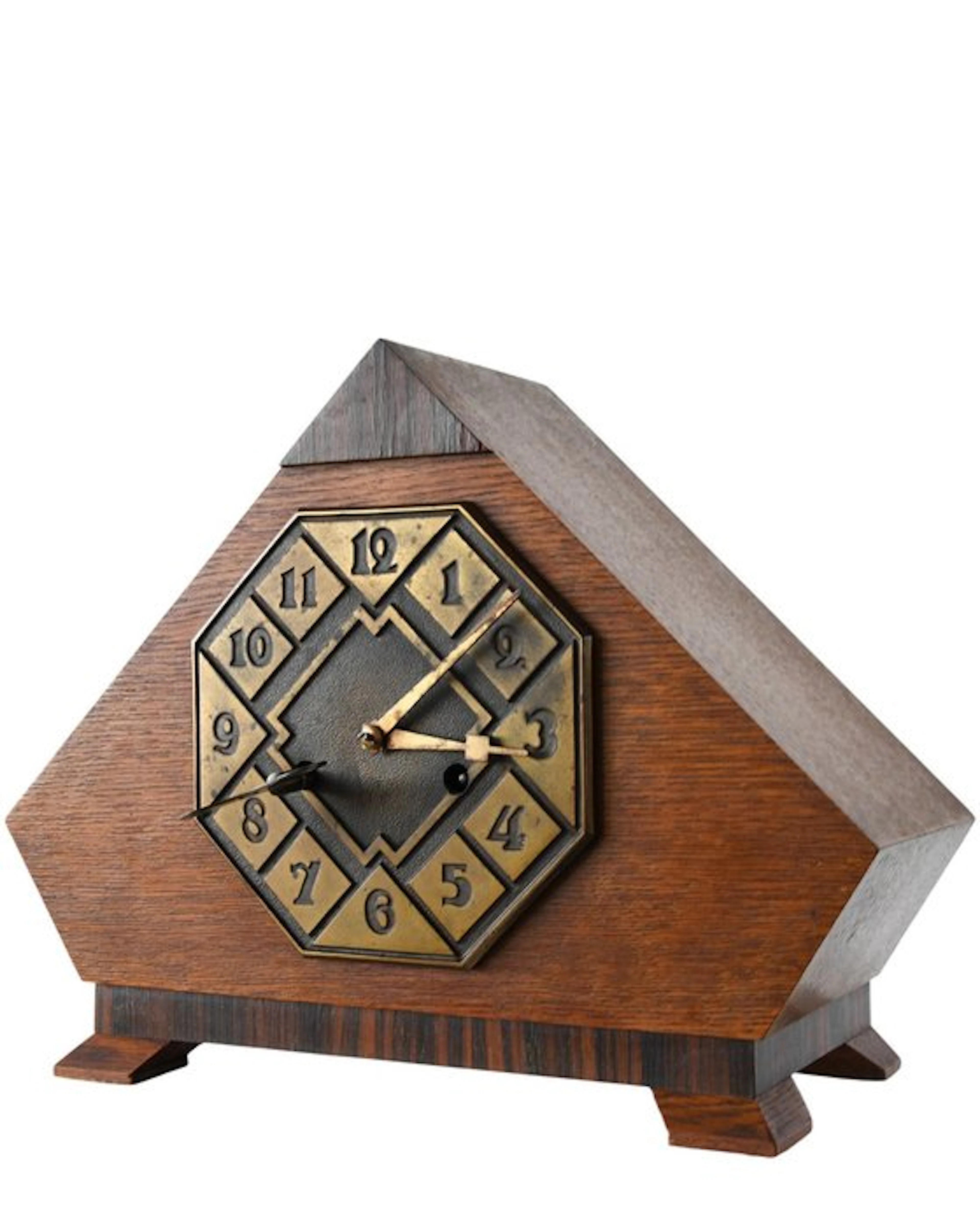 Mantel clock - Hamburg Amerikanische Uhrenfabrik (HAC / HAU) - Art Deco Wood