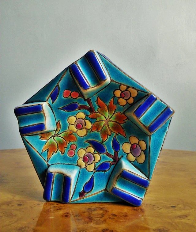 Longwy - Ashtray - Enamel, Ceramic, Glaze