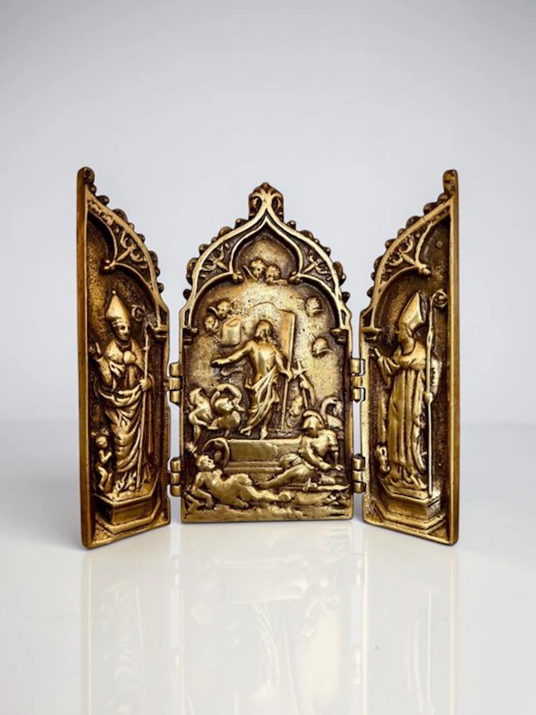 Triptych - Brass - 20th century - Resurrection of Jesus