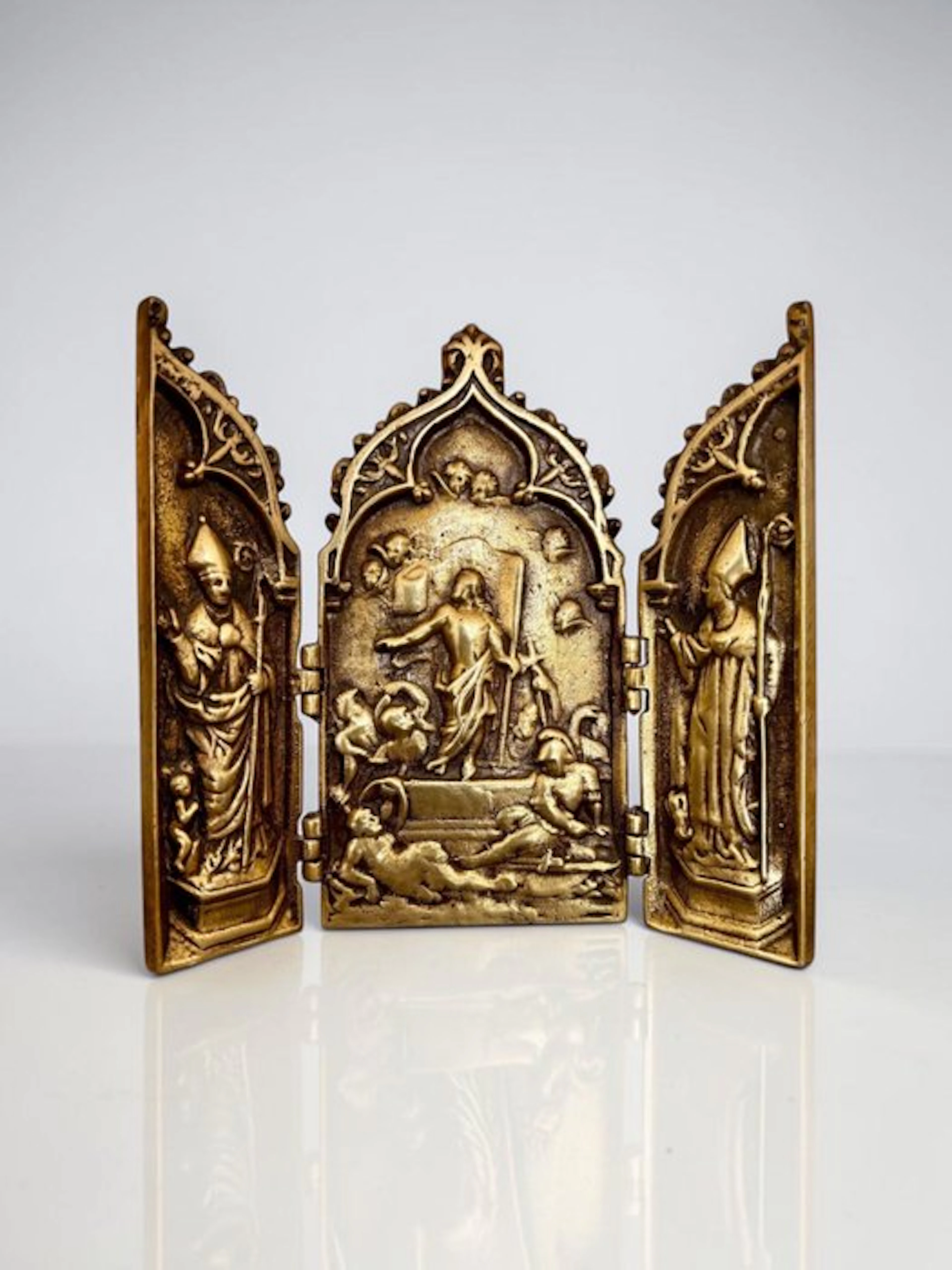 Triptych - Brass - 20th century - Resurrection of Jesus
