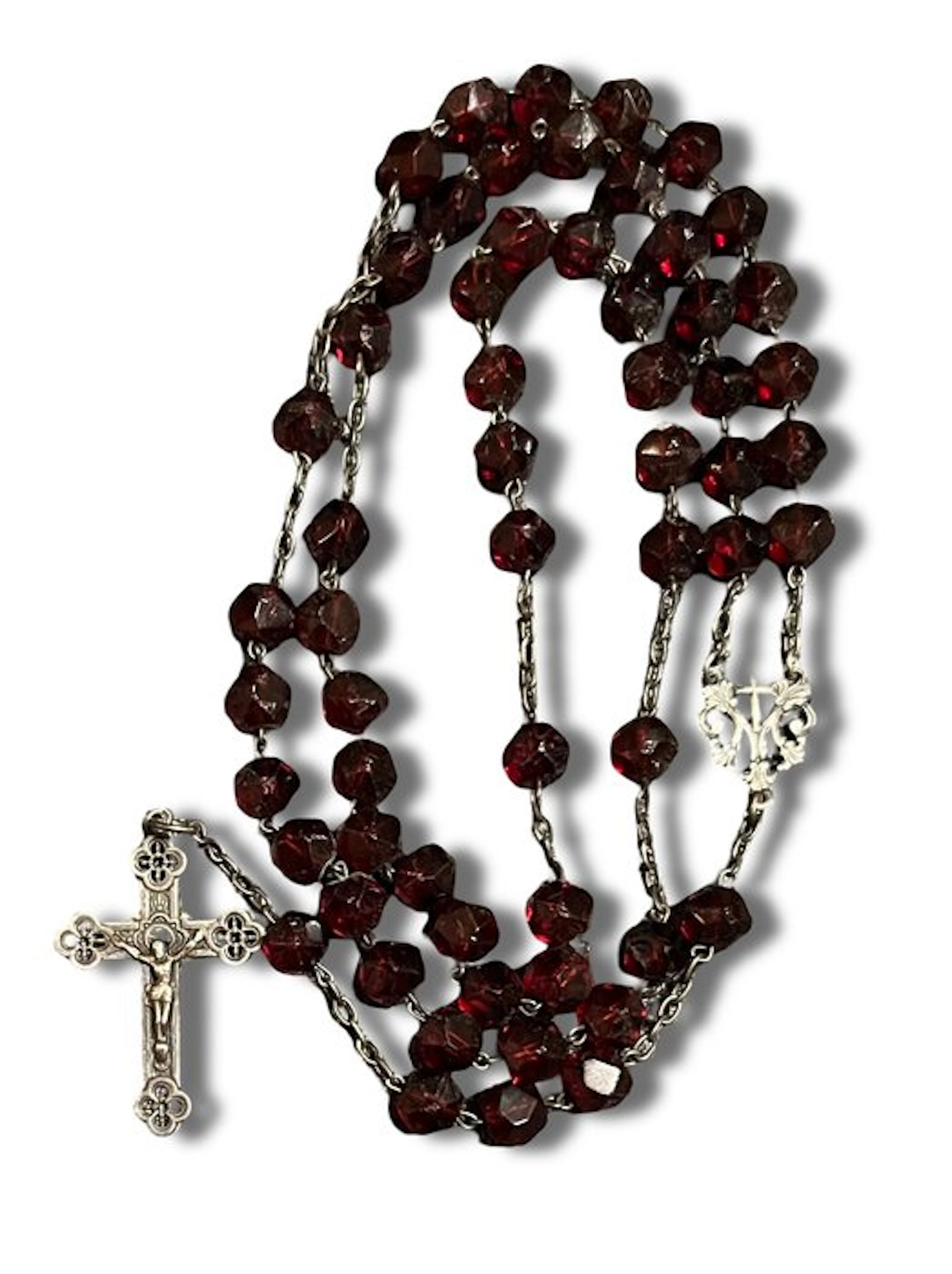 Rosary - .800 silver - 1850-1900 - Glass - Napoleon III