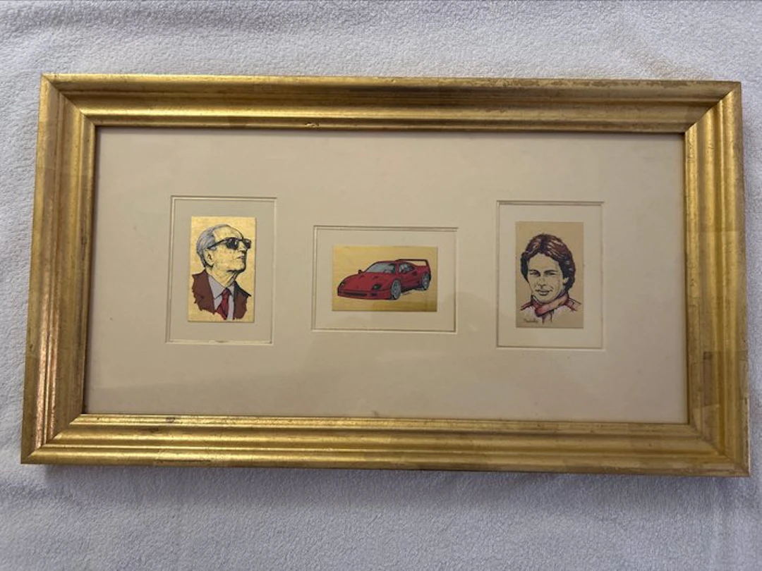 Print - Ferrari - Triptych su foglia d'oro