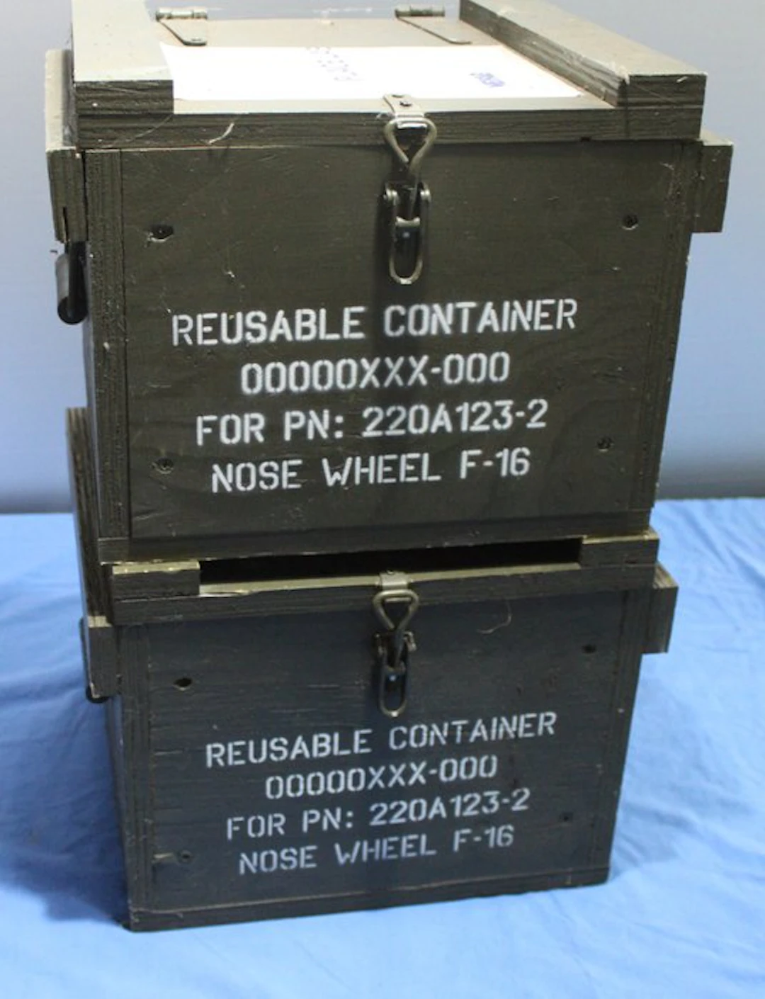 Netherlands - 2 x wooden F-16 nose-wheel crates
