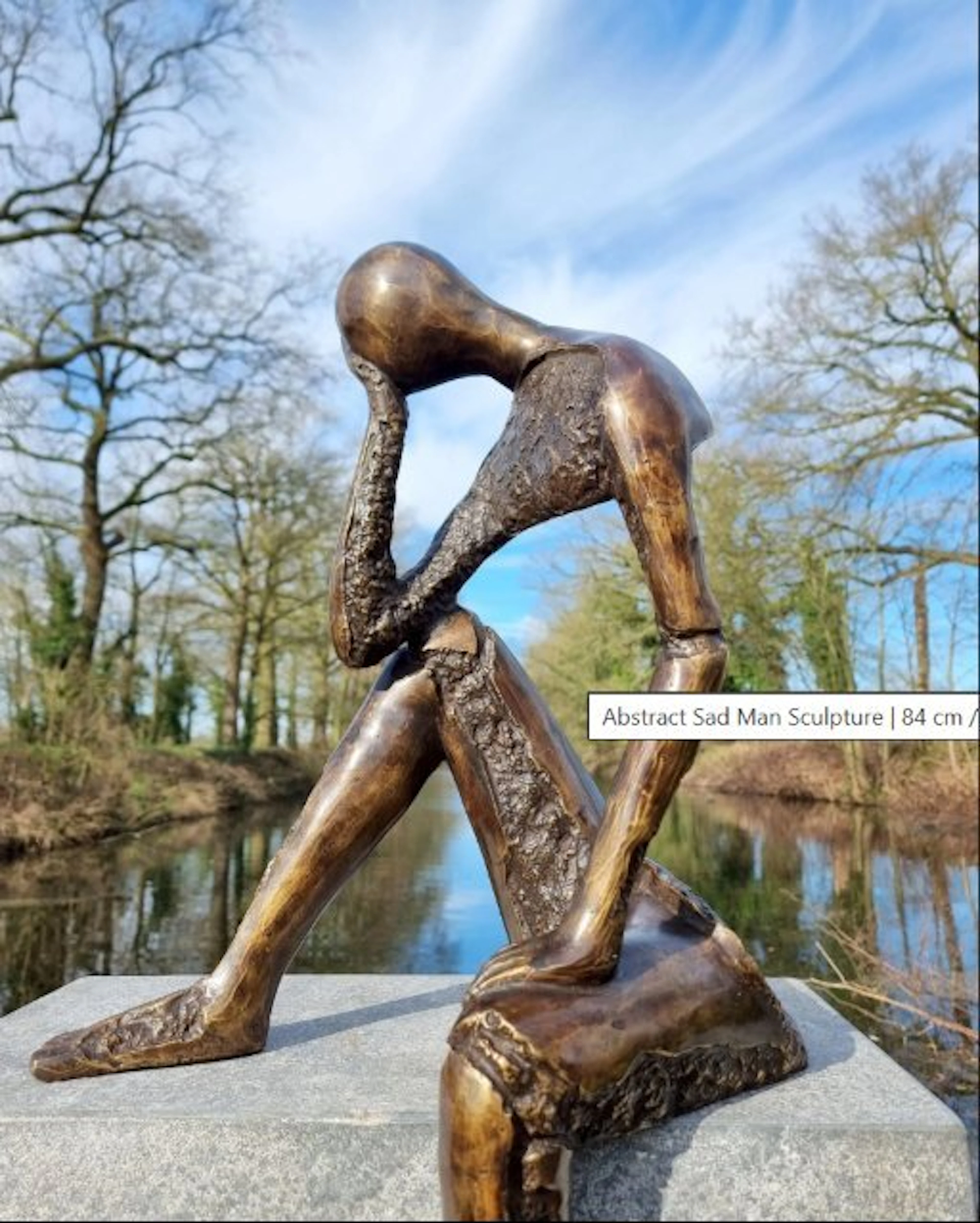 Figurine - Modernist deep emotional sculpture - XL - Bronze