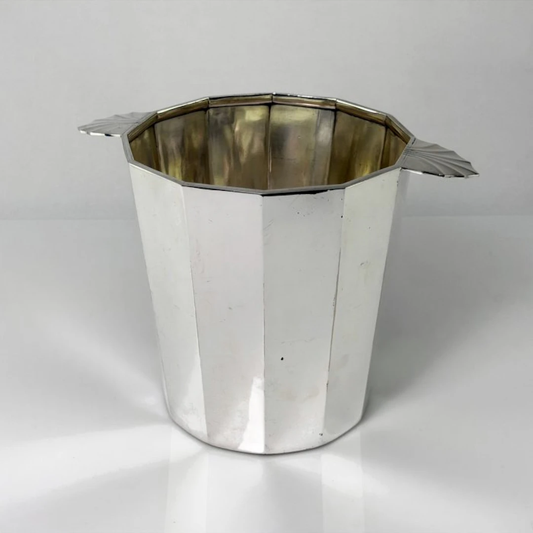 Christofle - Champagne cooler - geometric lines - Silverplated - Art Deco Vase