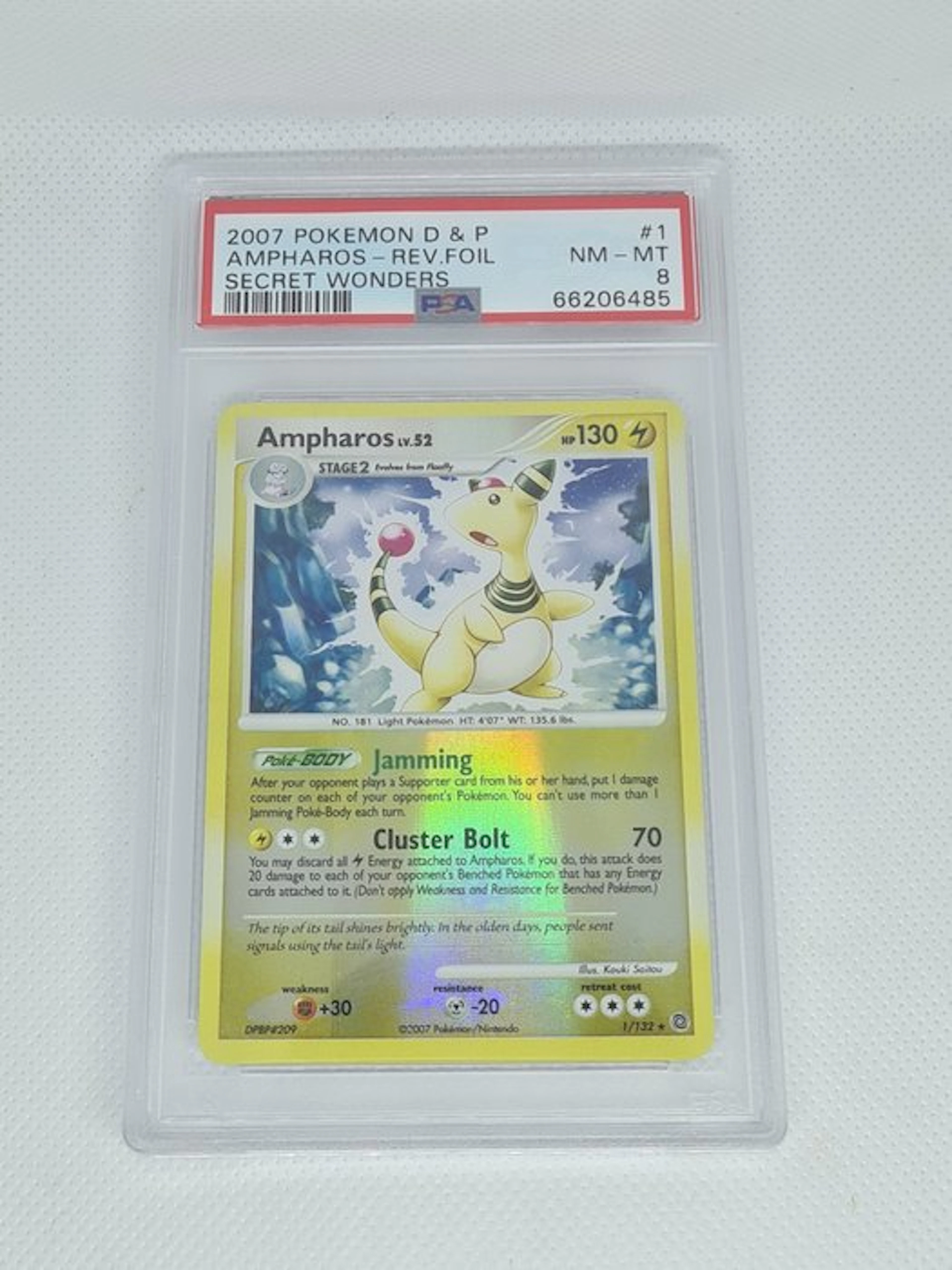 Pokémon - 1 Graded card - Ampharos 1/132 Foil - PSA 8...