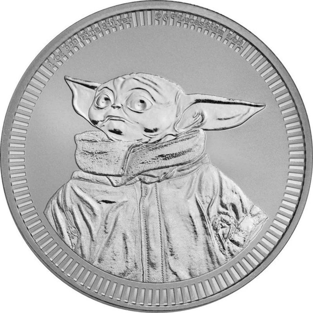 1 Troy Ounce - Silver .999 - Grogu Baby Yoda - Star Wars...