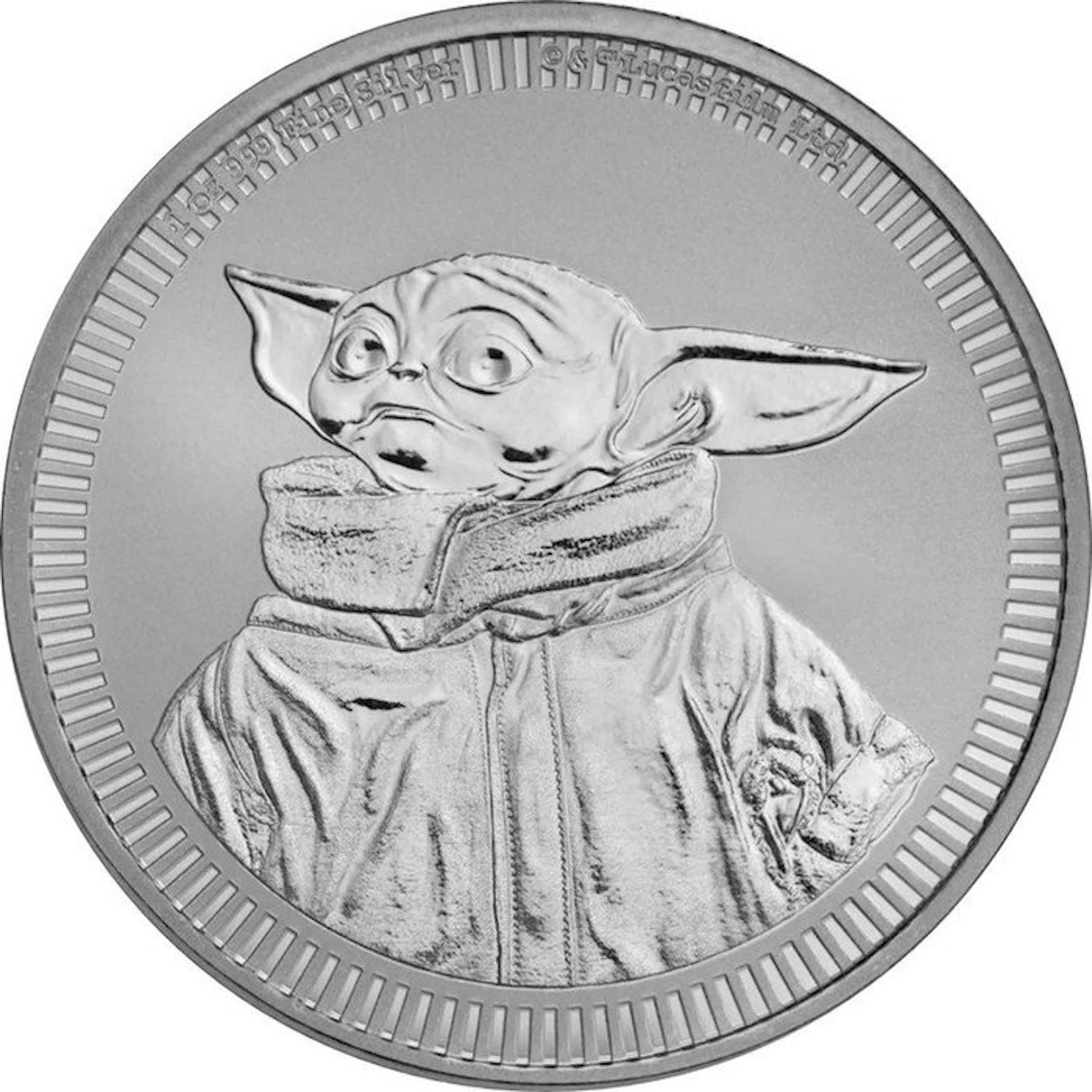 1 Troy Ounce - Silver .999 - Grogu Baby Yoda - Star Wars...