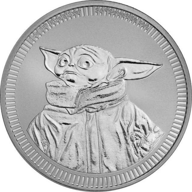 1 Troy Ounce - Silver .999 - Grogu Baby Yoda - Star Wars...