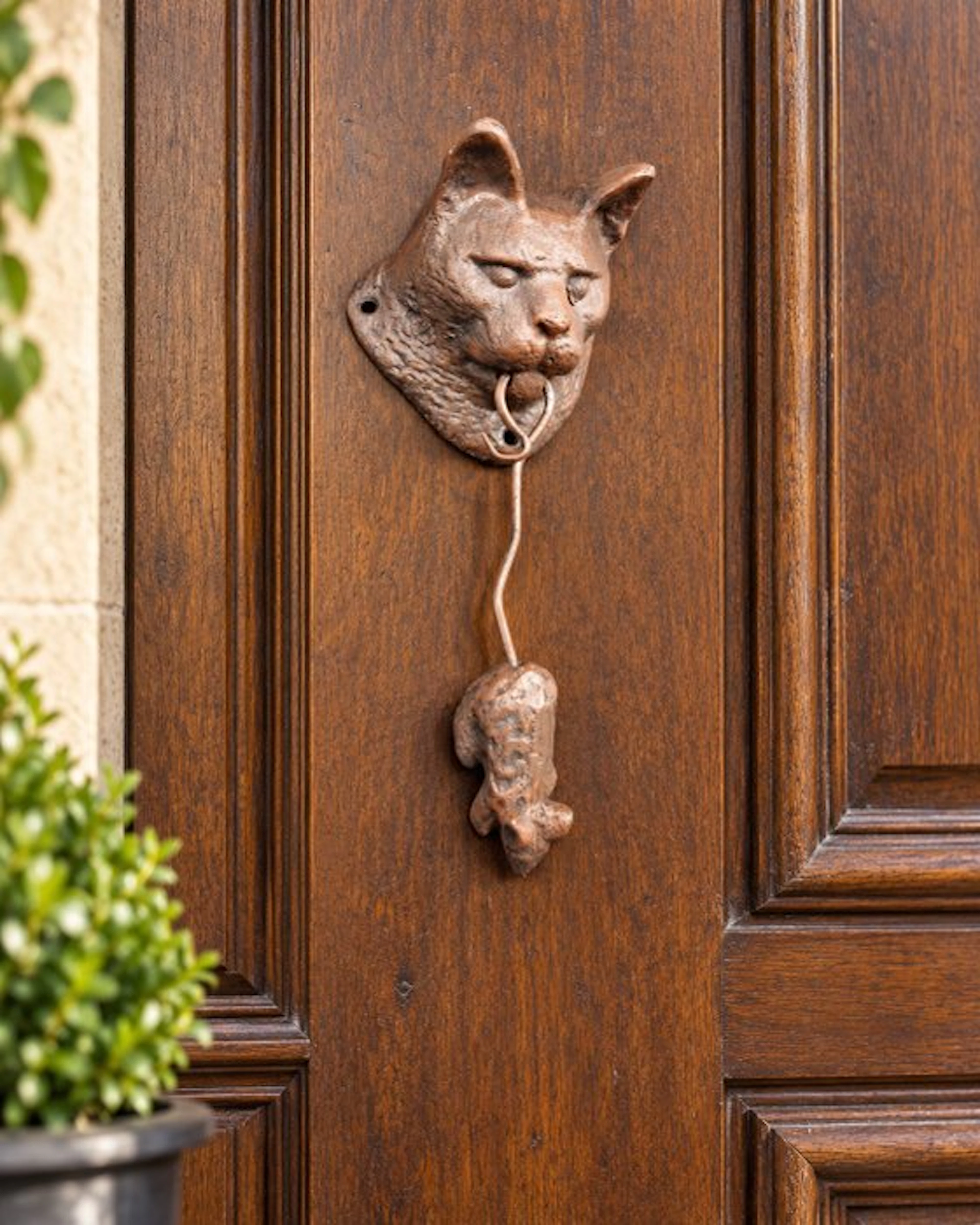 Door knocker - Cat with Mouse - iron - 2026