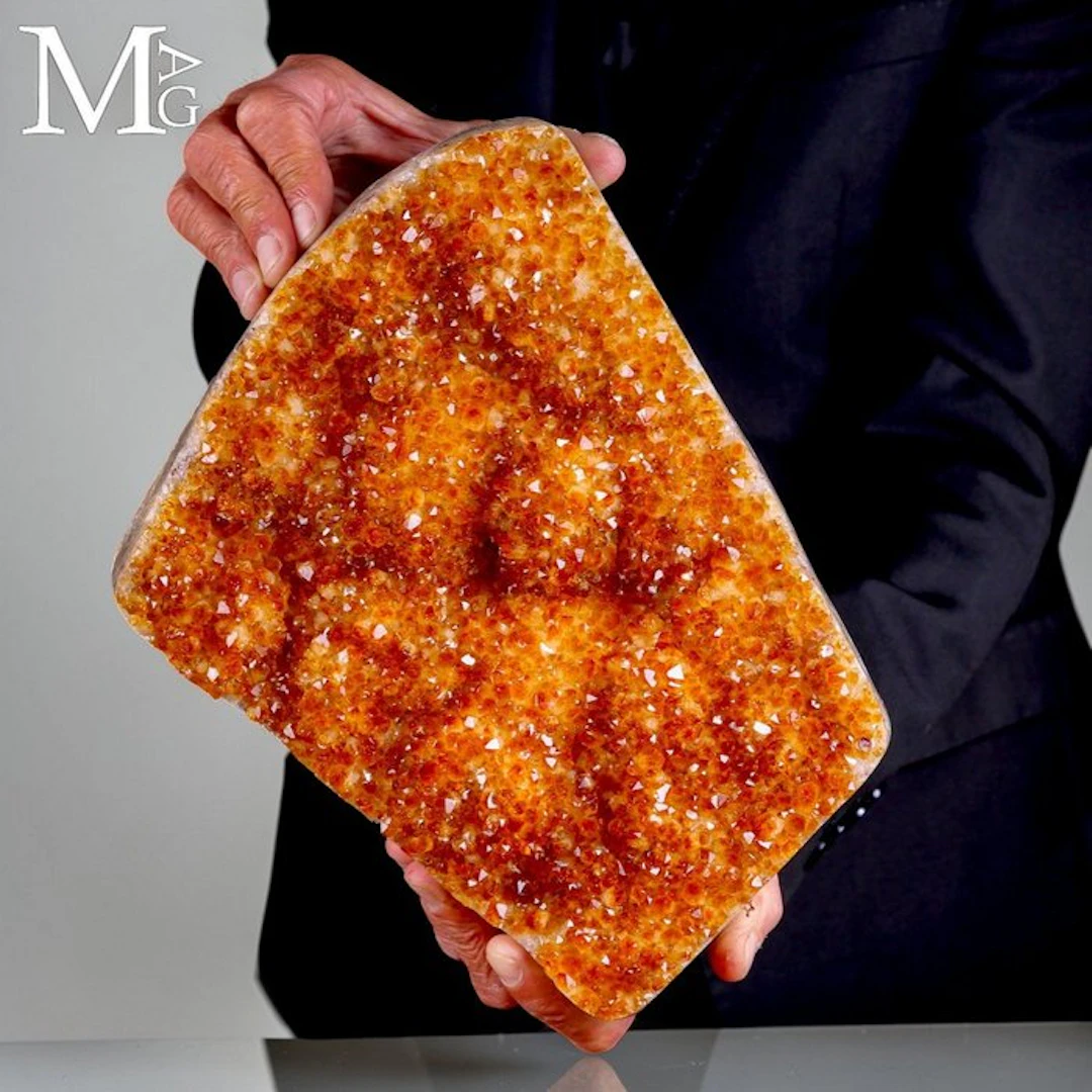 Large Brazilian Citrine Druzy - Spectacular Madeira...