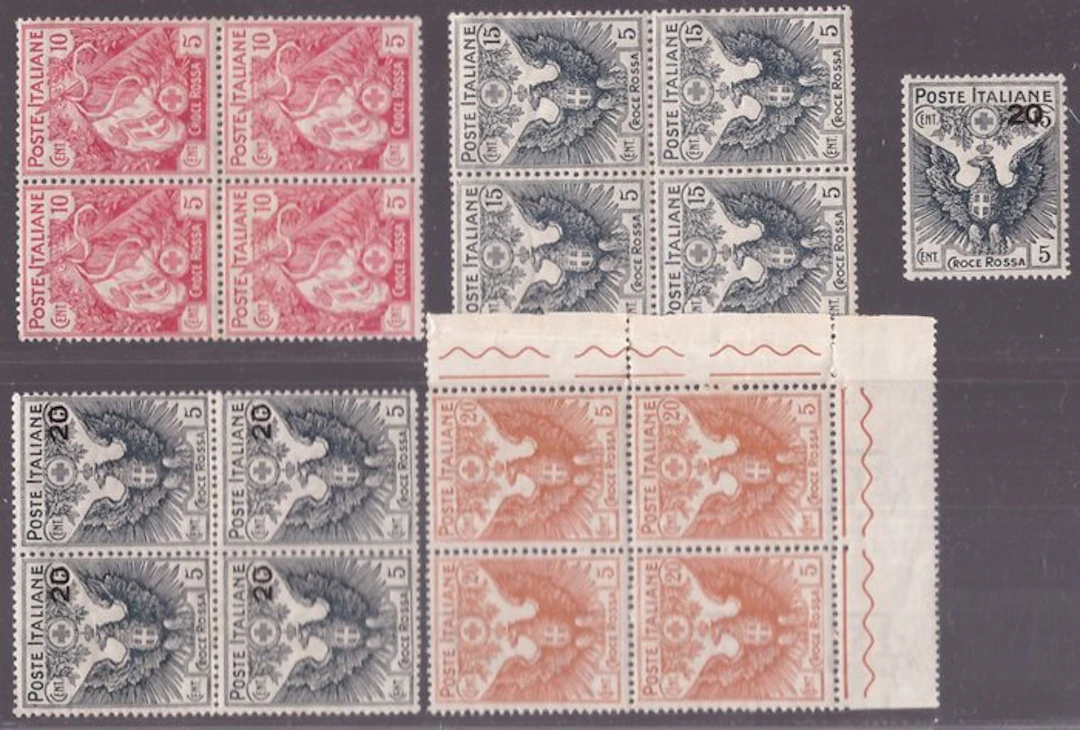 Italy Kingdom 1915/1916 - Pro Red Cross series in quatrains - Sassone S. 17