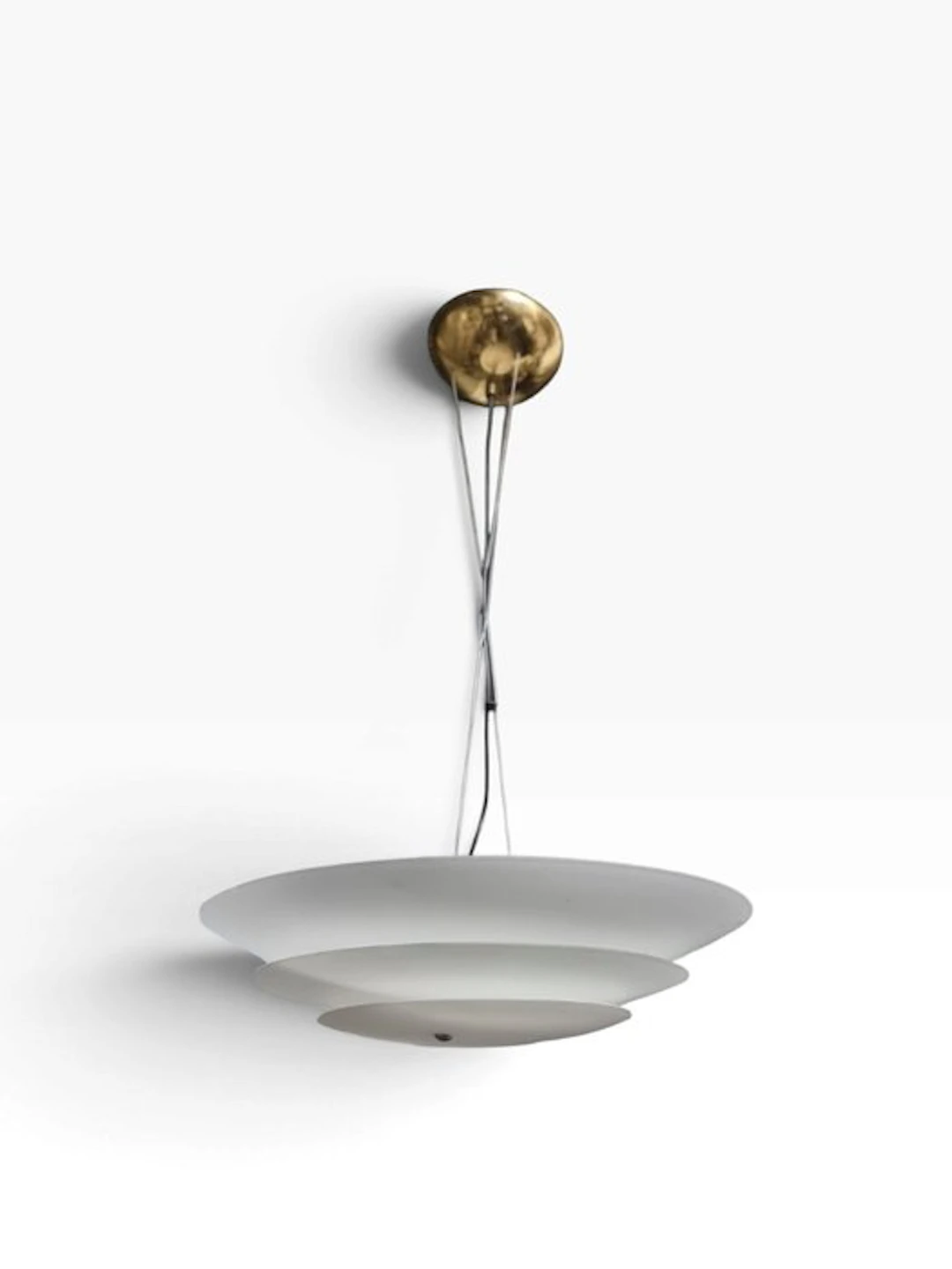 Louis Poulsen attribuito - Hanging lamp - discs - opaline...