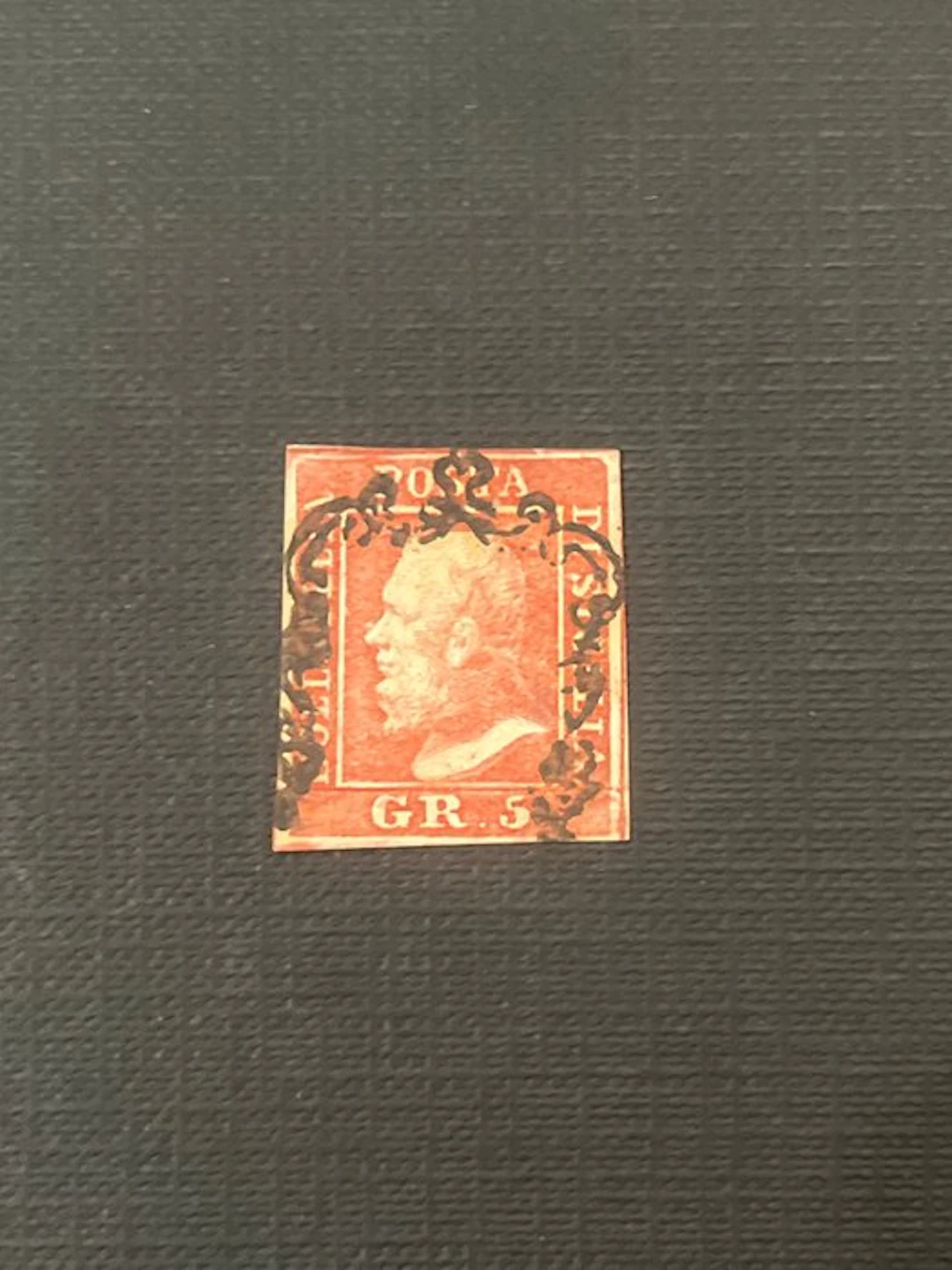 Italian Ancient States - Sicily 1859 - Five carmine-pink granules