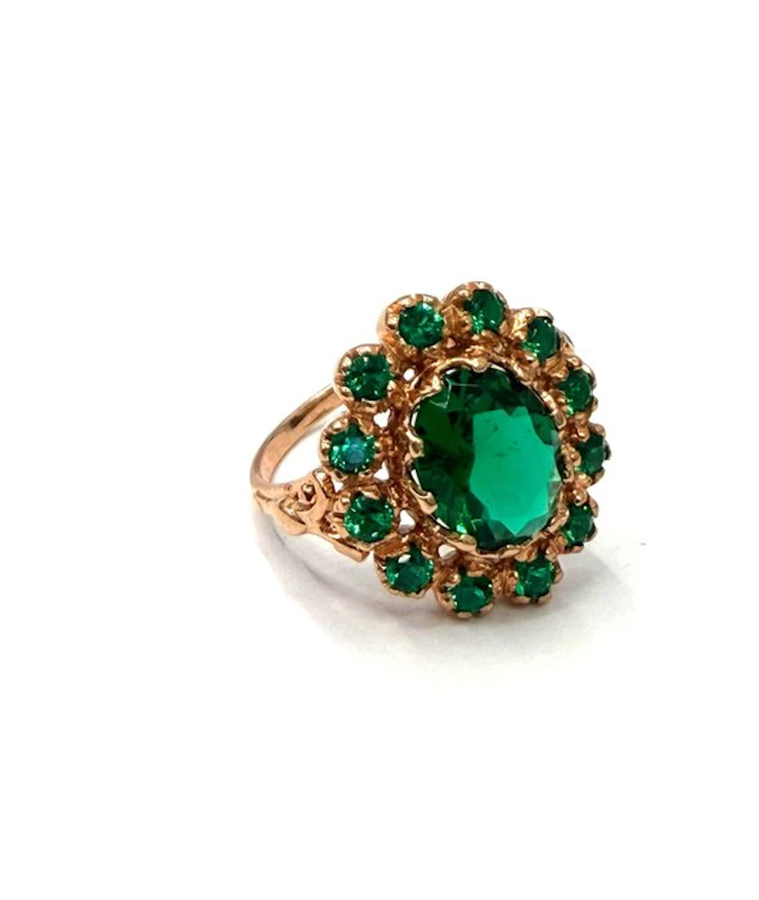 No reserve price - Ring - 9 kt. Rose gold, Silver Spinel