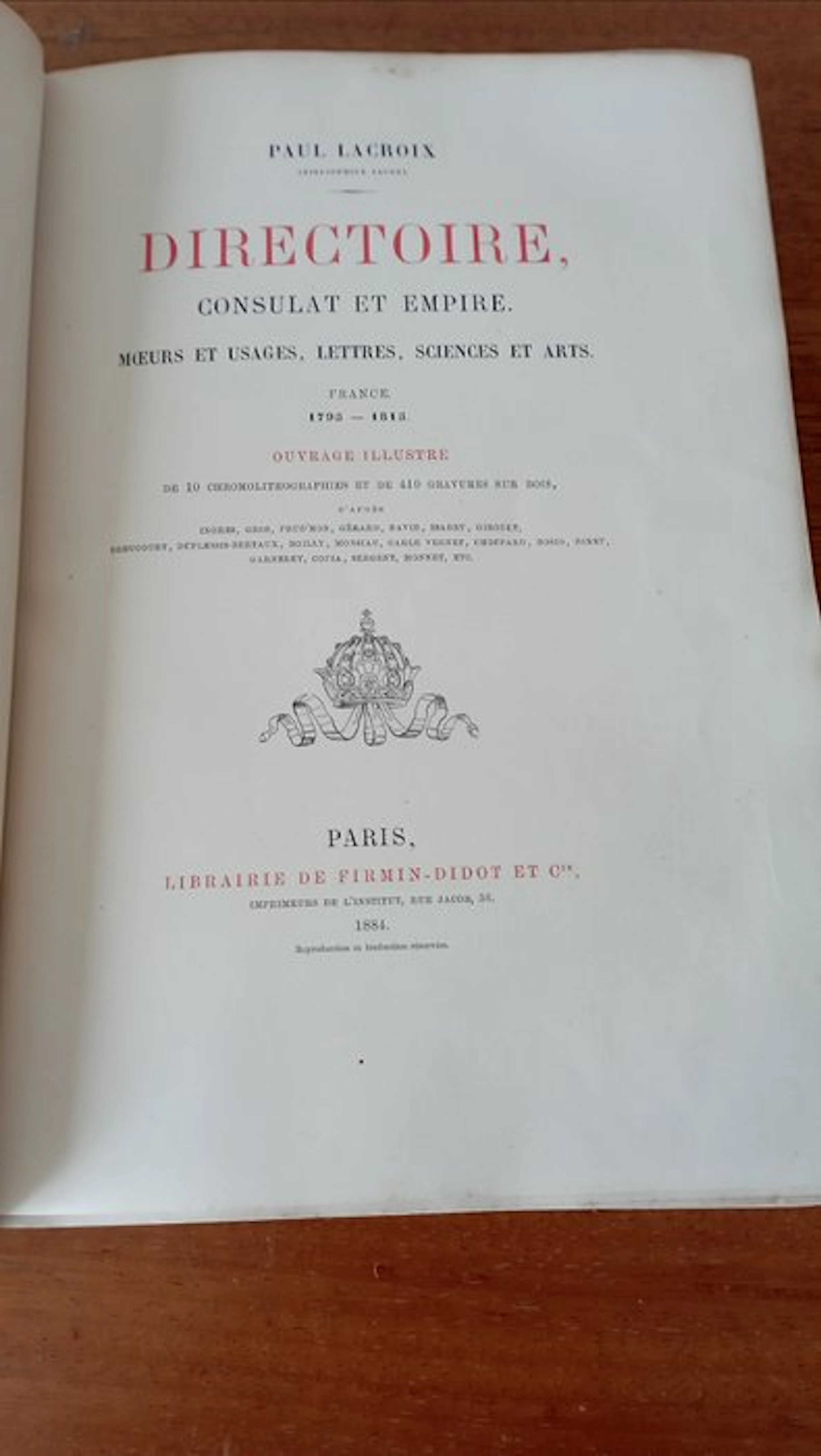 Paul Lacroix - Directoire, Consulat et Empire - 1884