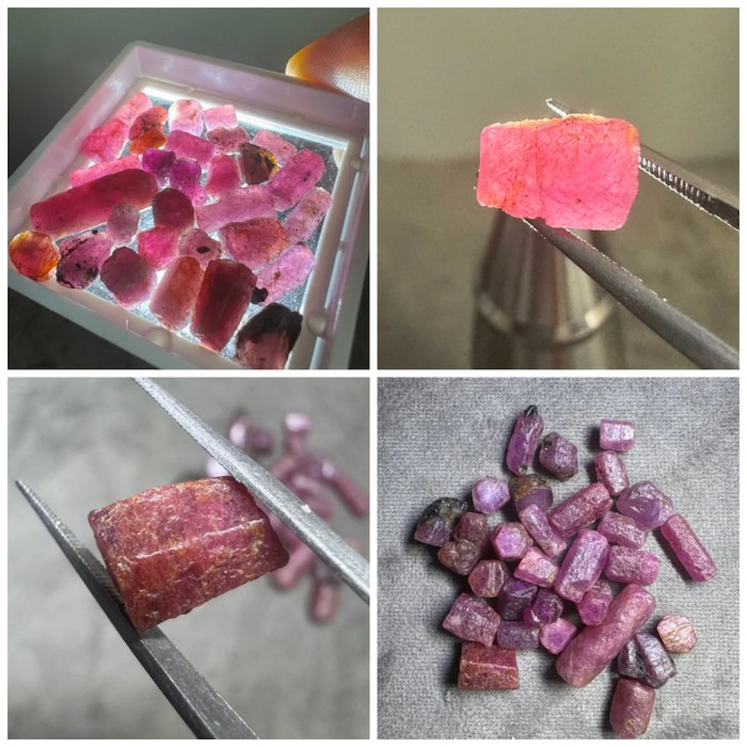 Lot of 100 carats of natural AA ruby crystals Brut- 20 g - (29)