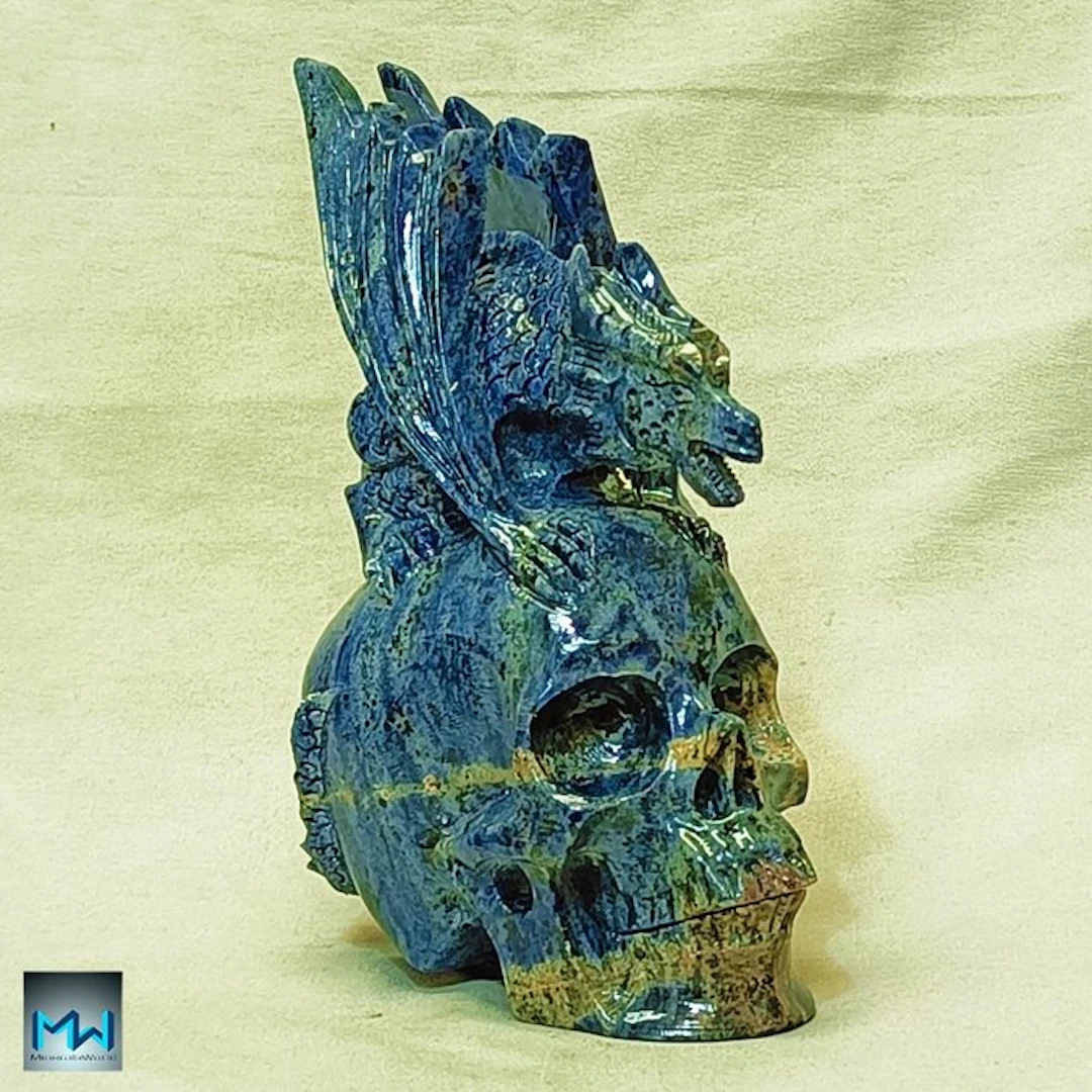 Dragon Sculpture on a Human Skull