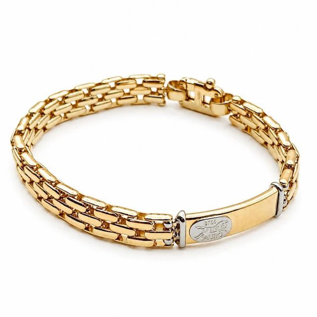 Bracelet - 18 kt. Yellow gold, White gold - Made in Italy - SAURO