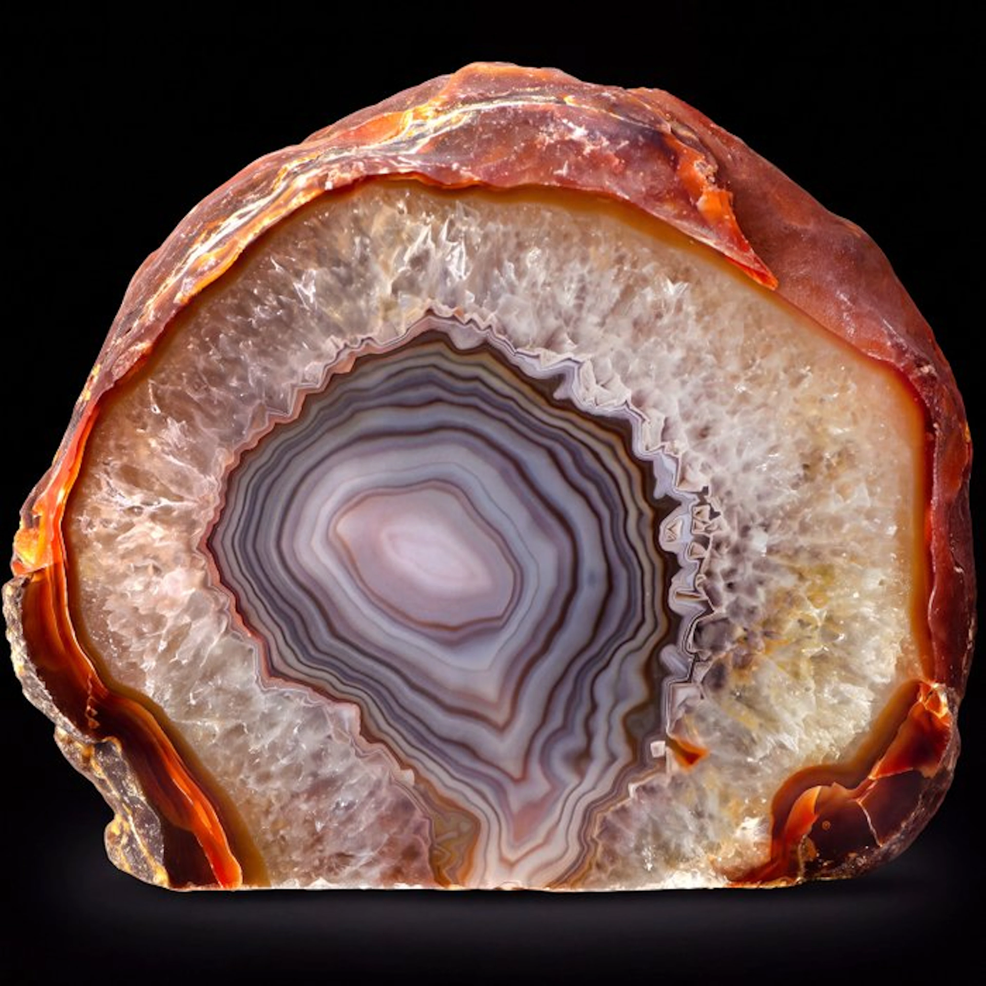 Flame Agate - 13x16x5 cm - Geode- 2 kg