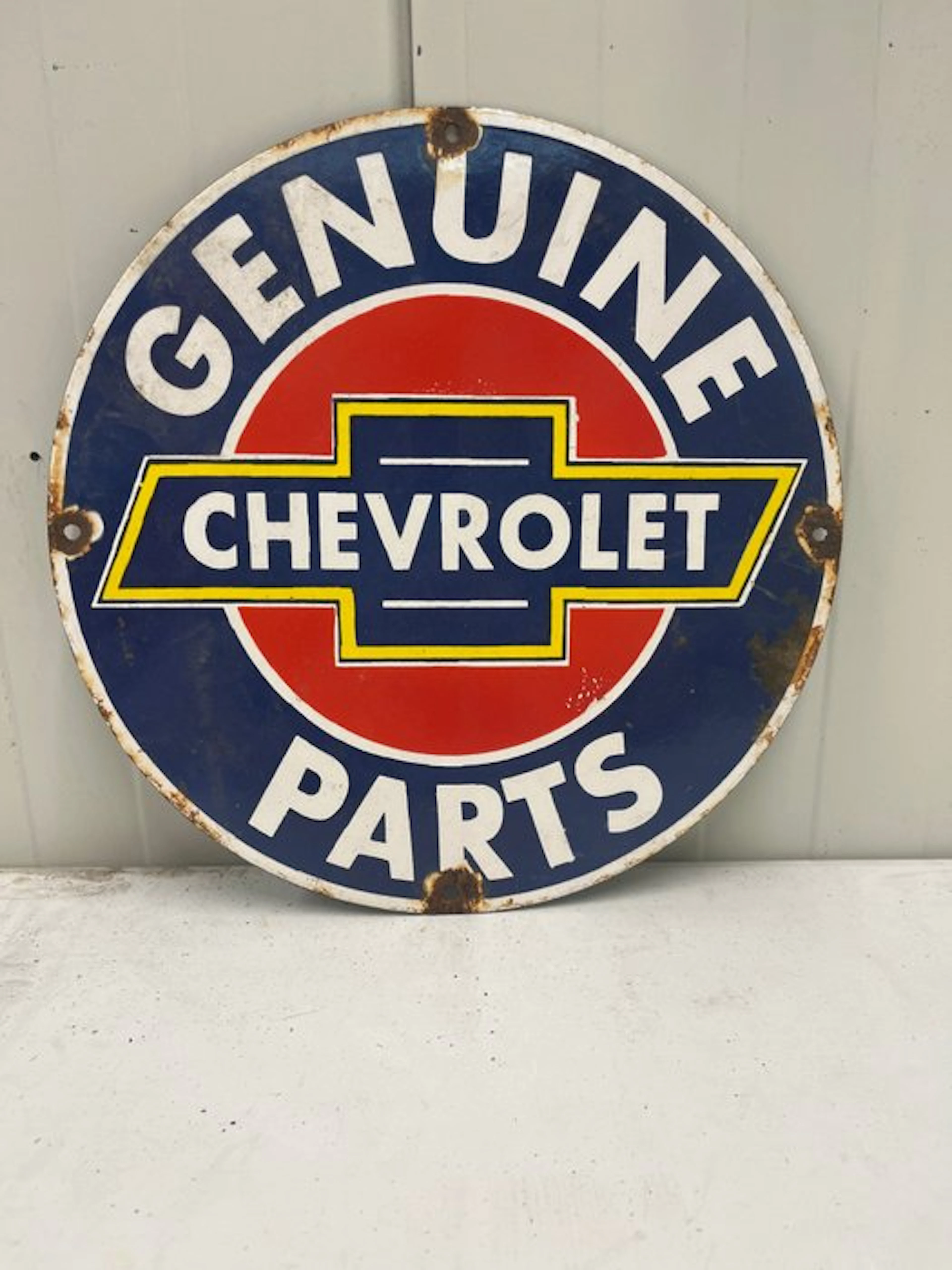 Chevrolet - Chevrolet Genuine Parts – Round enamel sign –...