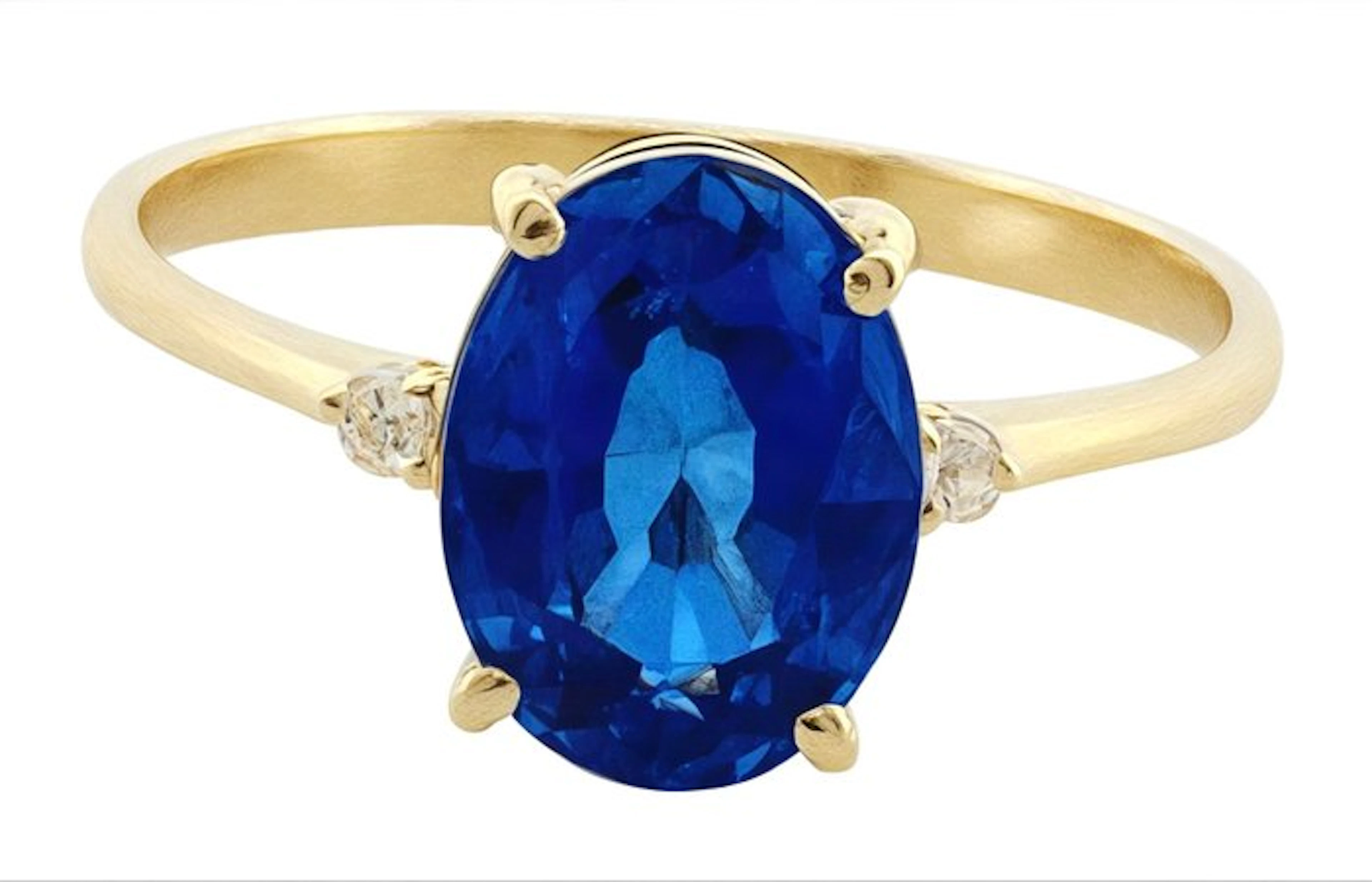 No reserve price - Ring - 14 kt. Yellow gold Sapphire - Diamond