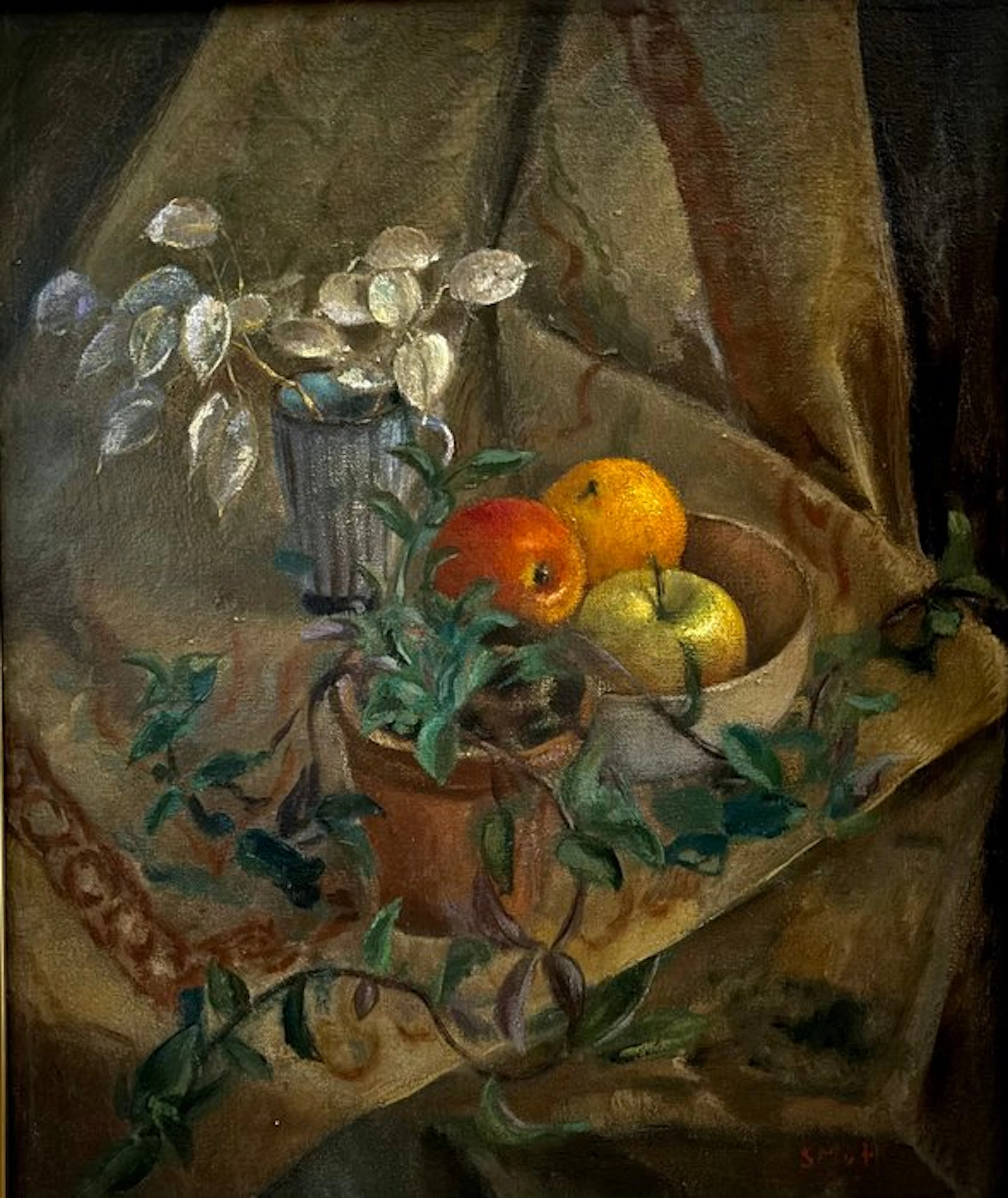 Sientje Mesdag-van Houten (1834-1909) - Sfeervol stilleven met een kom fruit