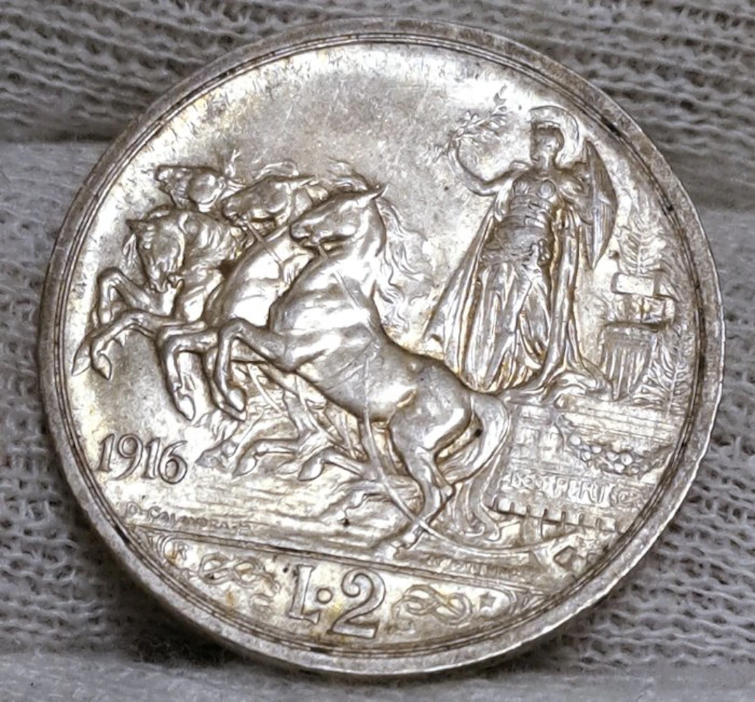 Italy. Vittorio Emanuele III. 2 Lire 1916 (No reserve price)
