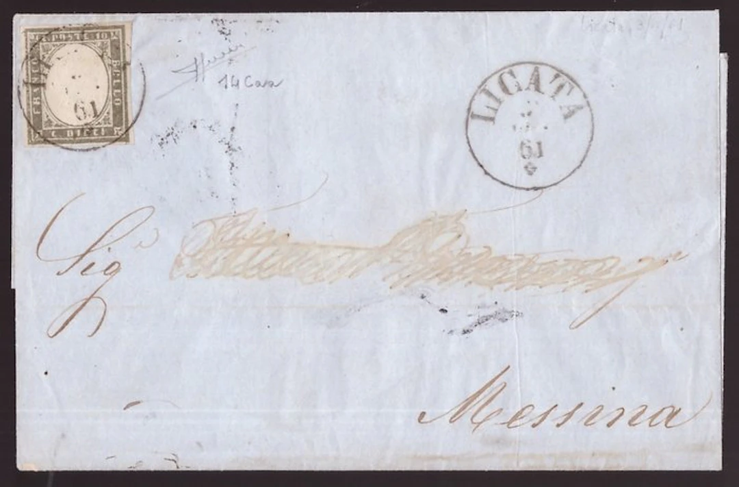 Italian Ancient States - Sardinia 1861 - 10 c