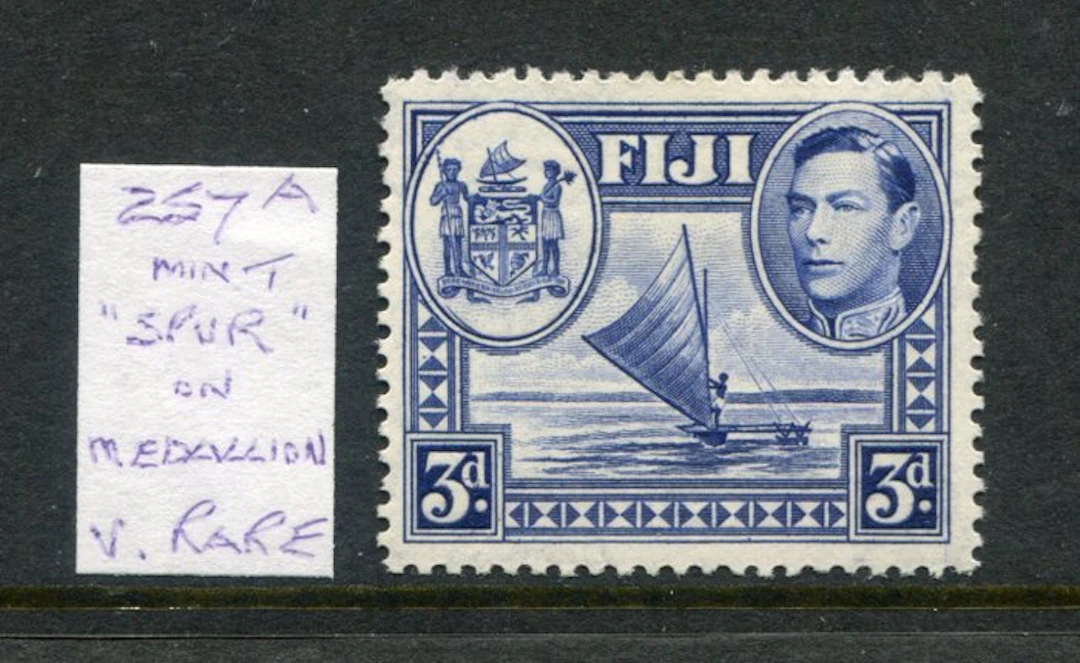 Fiji 1938/1938 - FIJI 1938 KGVI VARIETY SG257a 'Spur in...