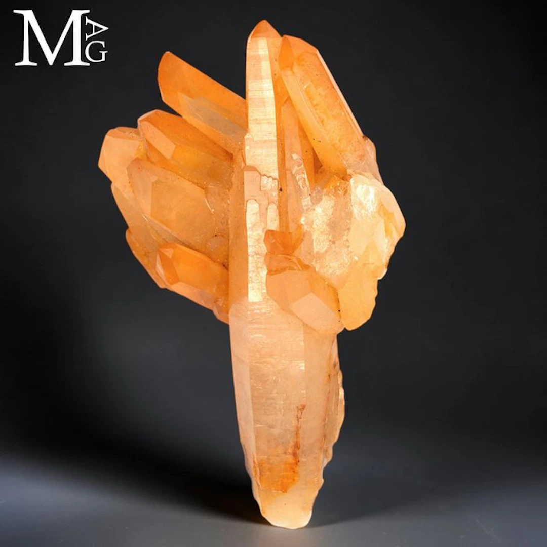 Natural Quartz Cluster - Tangerine - Brazil Tangerine...