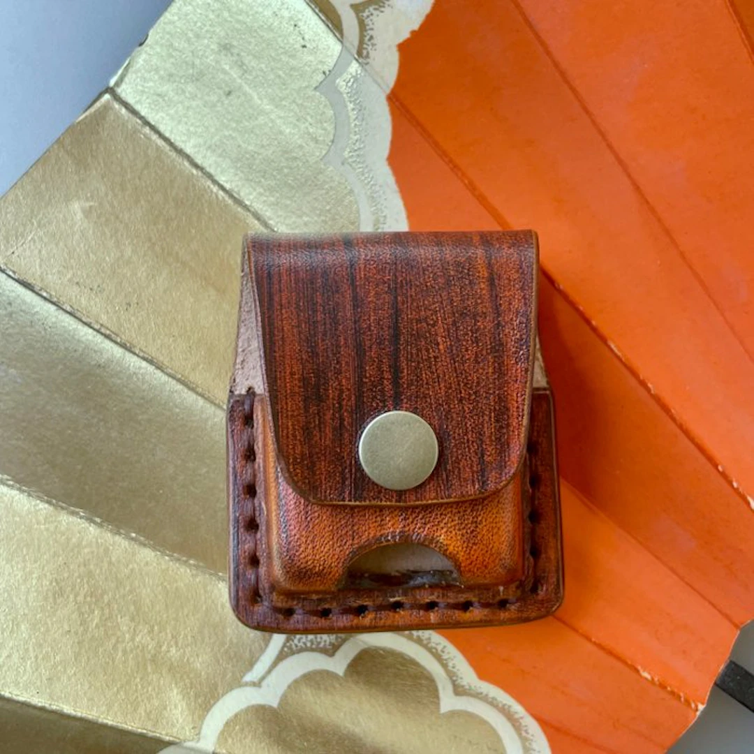 Zippo - Handmade Genuine leather paintbrush case for...