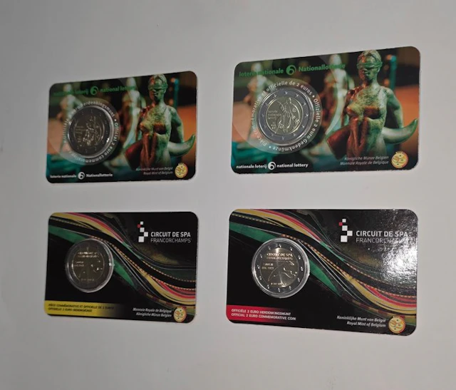 Belgium. 2 Euro 2025 "Loteria Nacional" + "Circuito SPA"...